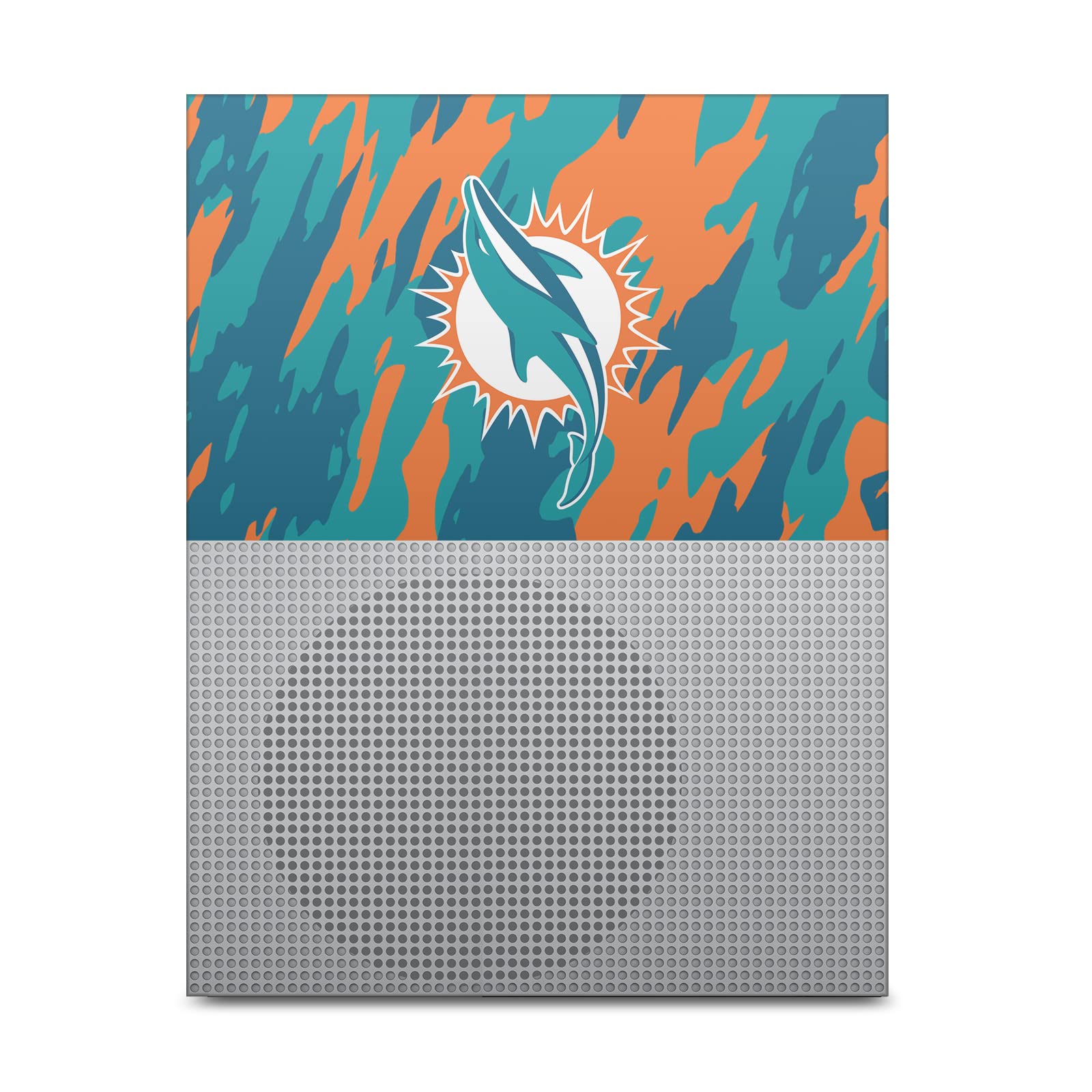 Official NFL Miami Dolphins Camouflage Vinyl Skin Sticker for Xbox One S Console & Controller Bundle - Compatible with Gaming Accessories, Perfect for Fans & Gamers