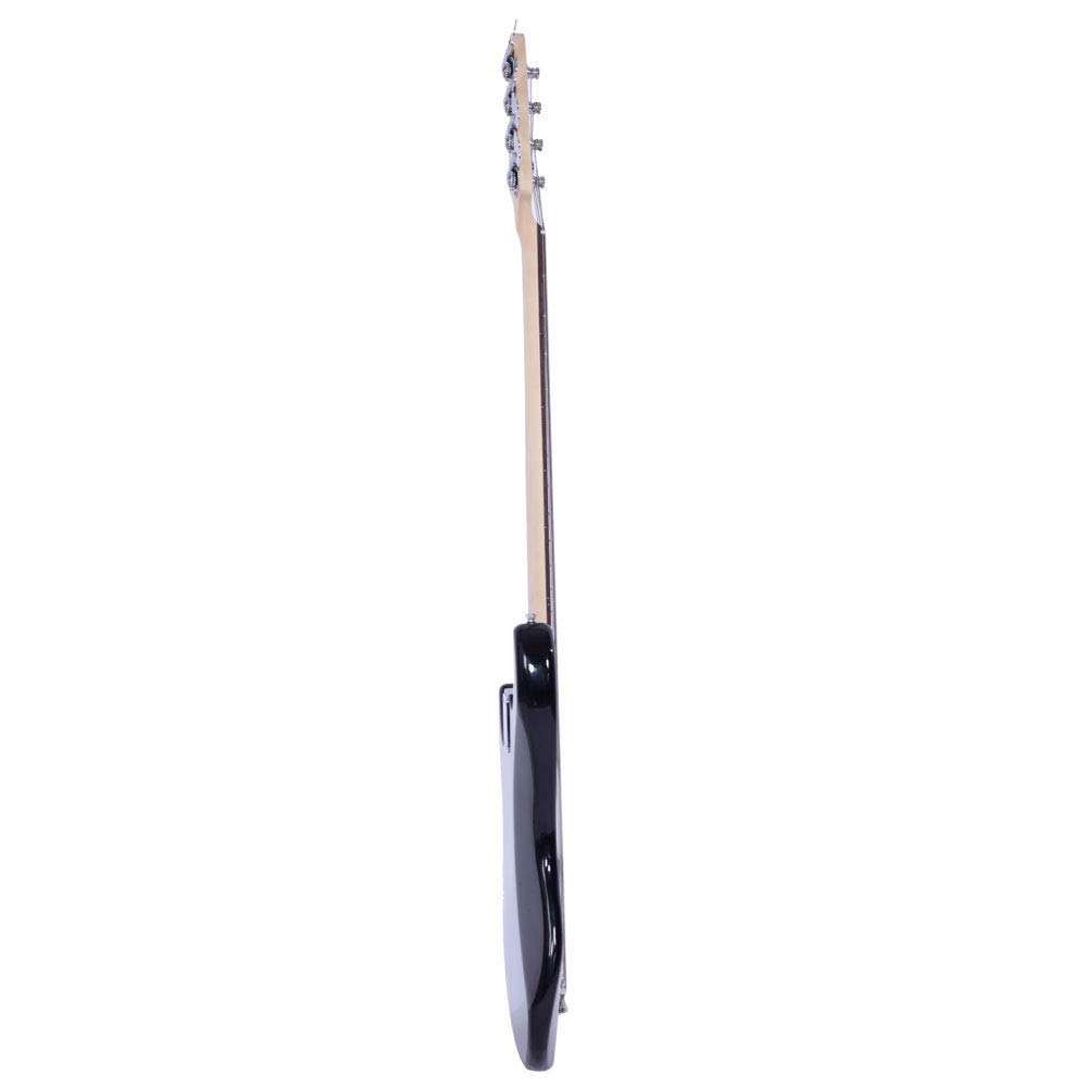 Electric Bass Guitar Full Size 4 String Rosewood Fingerboard with Flame Design - Perfect for Rock, Jazz & Live Performances (Sunburst Finish)