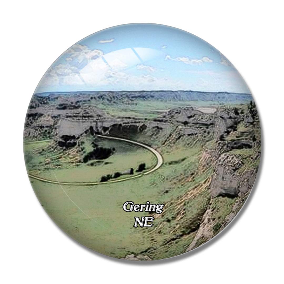 3D Fridge Refrigerator Magnet - Gering Scotts Bluff Nebraska Souvenir, Crystal Glass Whiteboard Magnet for Home & Office Decor | Perfect for Refrigerators, Whiteboards, and Gift Giving