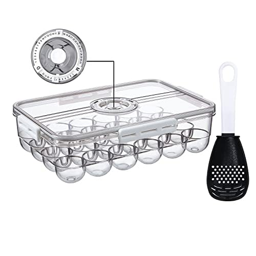 24-Pack White Refrigerator Egg Holder with Lid - Keep Eggs Fresh & Organized - Perfect for Kitchen Storage, Fridge Organization, and Meal Prep