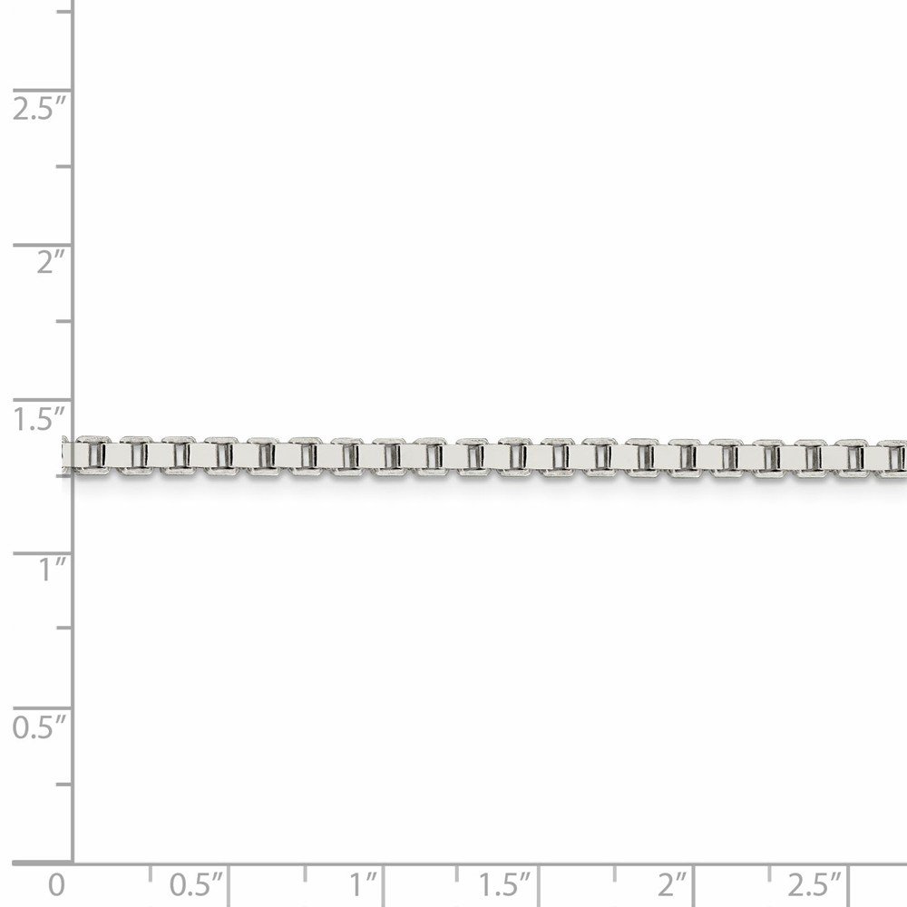 925 Sterling Silver 3mm Box Chain Necklace with Lobster Clasp - Durable & Hypoallergenic Jewelry for Women & Men, Perfect for Everyday Wear, Gifts & Special Occasions