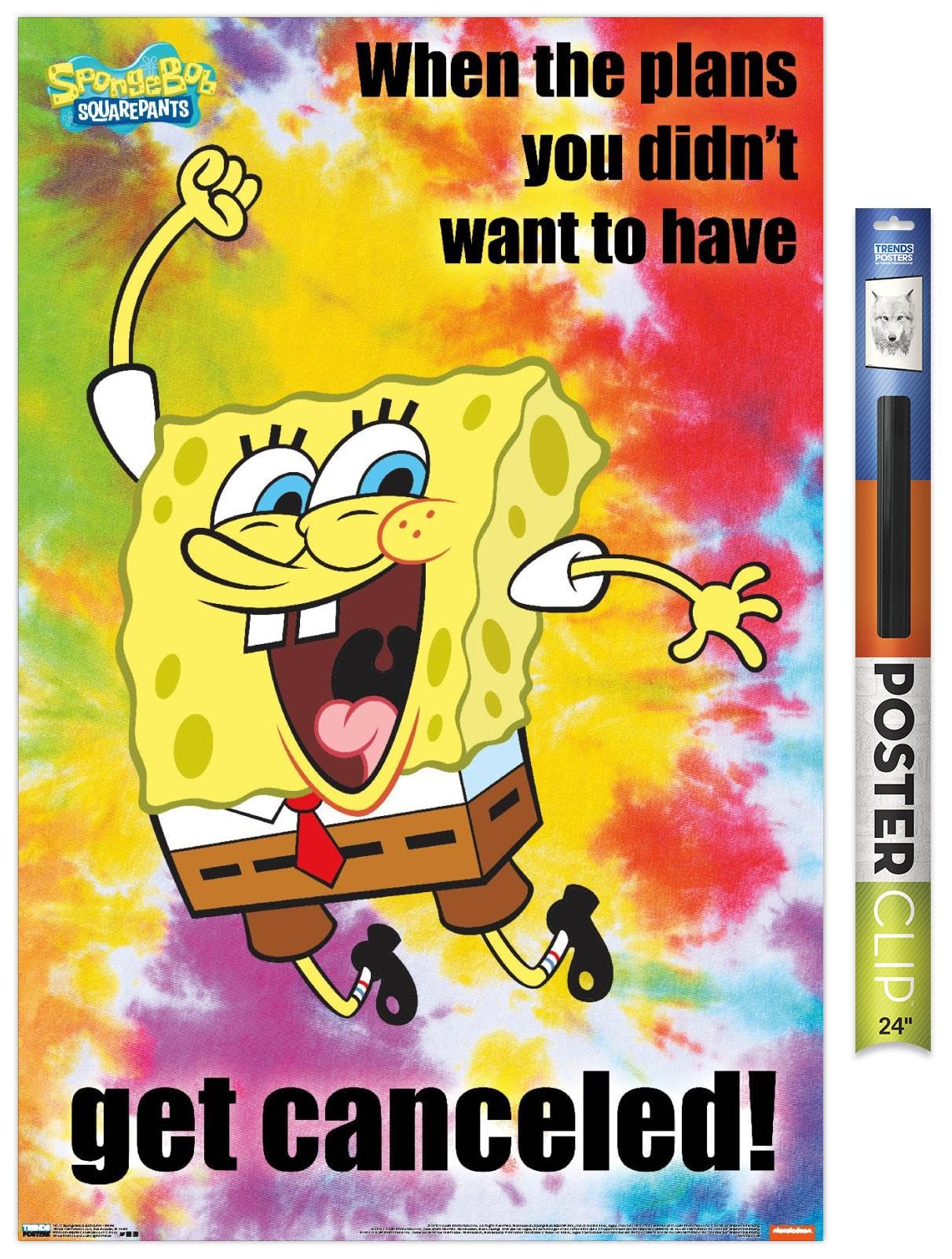 Trends International Nickelodeon Spongebob Squarepants Meme Wall Poster - 22.375 x 34 Inches, Premium Poster & Clip Bundle - Perfect for Kids' Room Decor, Game Room, or Office Wall Art