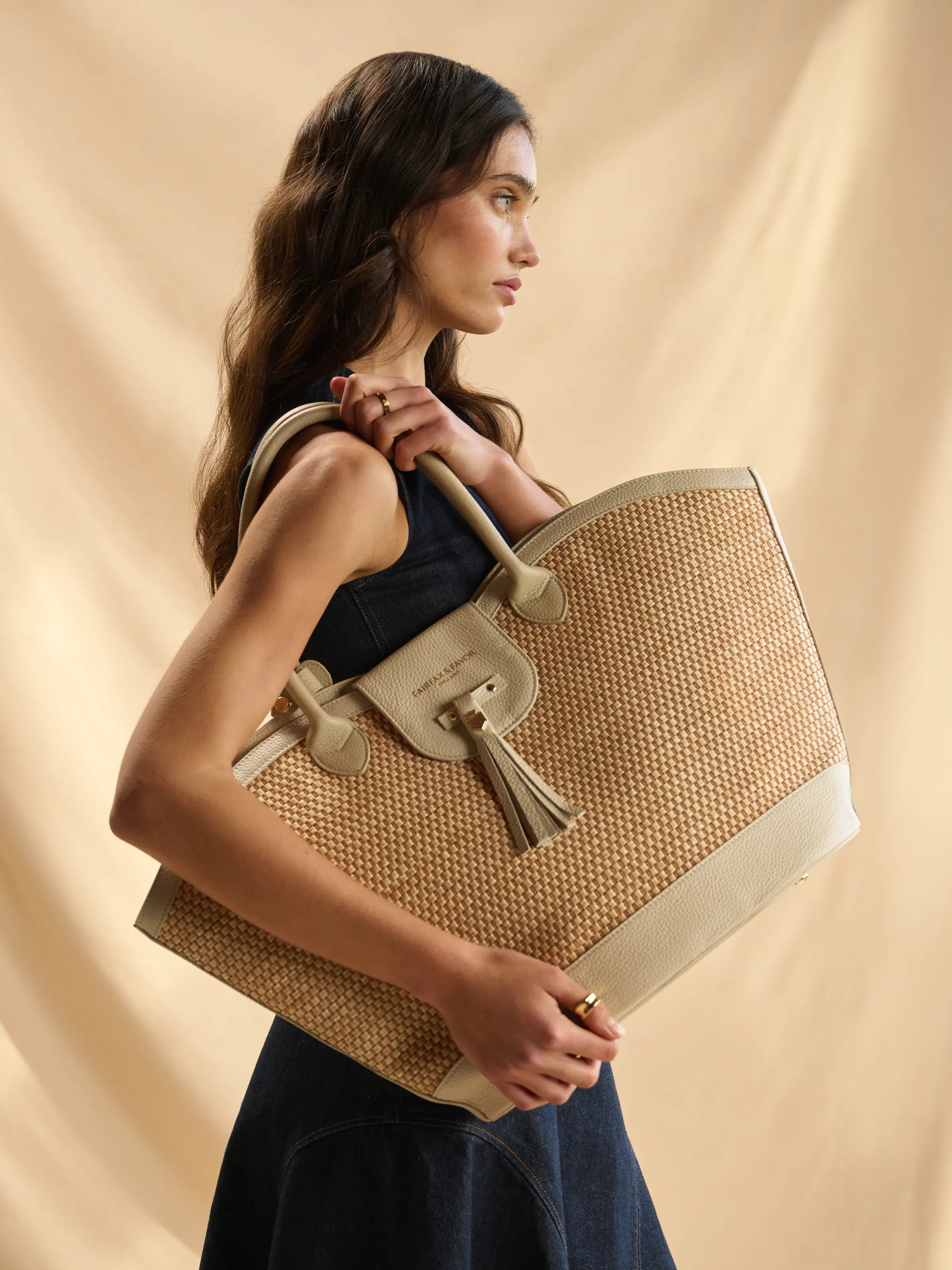 Windsor Large Woven Basket Bag - Stylish Stone Color Handbag for Women | Perfect for Beach, Picnic, and Summer Outings
