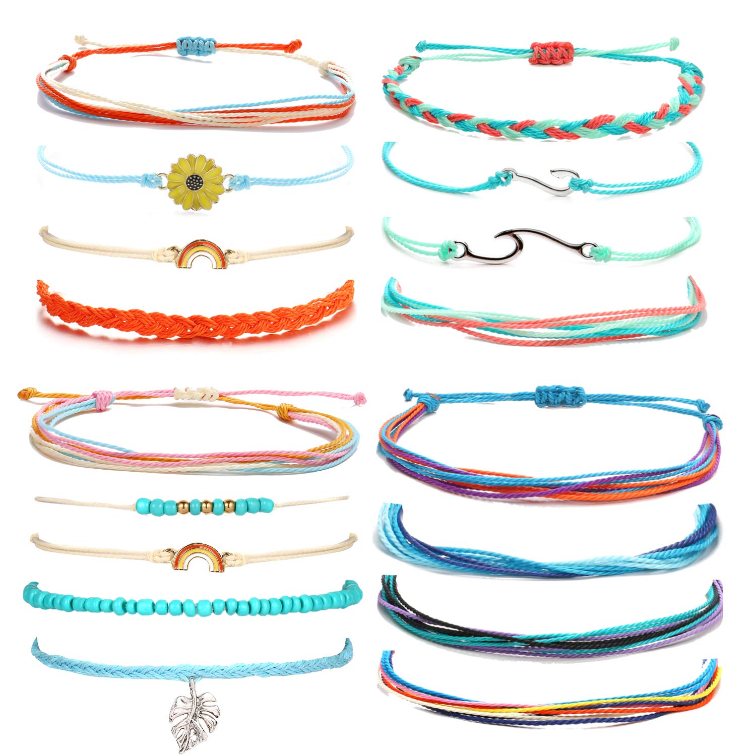Trendy Adjustable Handmade Waterproof Friendship Bracelets Set for Women - Perfect Stocking Stuffers, Christmas Gifts 2024 - Great for Daily Wear, Parties, and Special Occasions