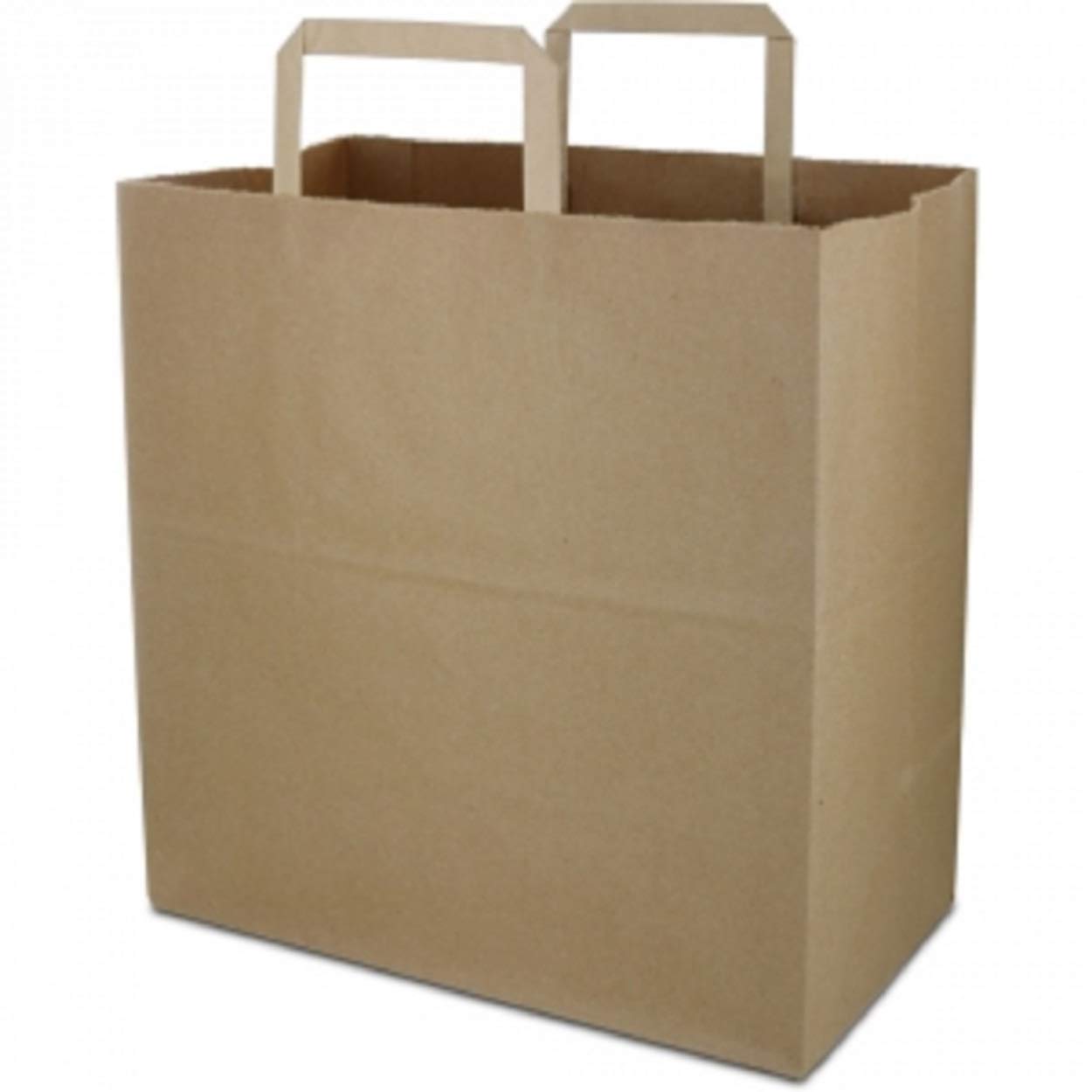 Eco-Friendly Large Paper Grocery Bags with Handles | 12x7x14 Inch Heavy Duty Kraft Brown Shopping Bags | 57 Lbs Weight Capacity (25 Pack) - Perfect for Supermarkets, Retail Stores & Farmers Markets