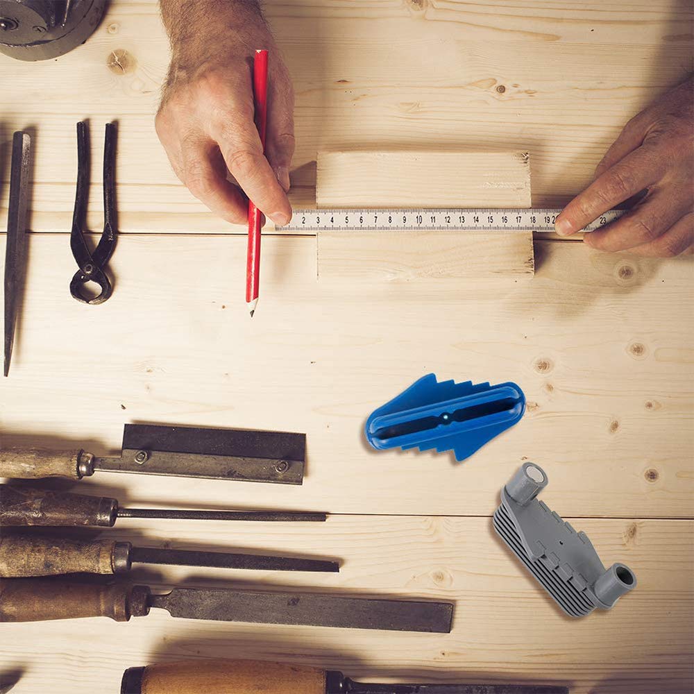 8-Piece Woodworking Center Scriber Set - Precision Marking Gauge, Offset Line Scriber & Center Finder Tool with 4 Wooden Pencils for Accurate Wood Measurement & DIY Carpentry Projects - Perfect for Furniture Making, Cabinet Installation & Wood Crafting