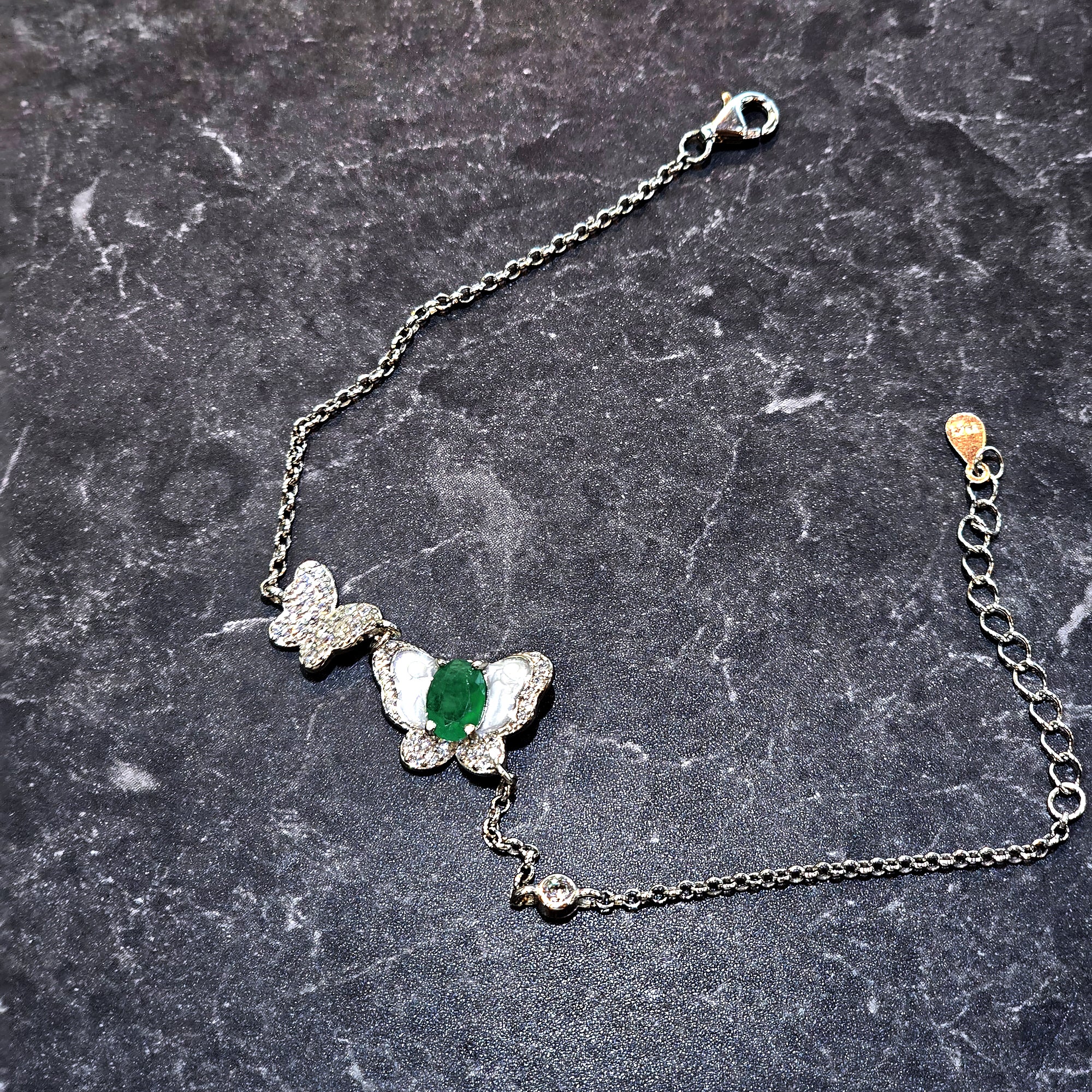 AG Collective Jewelry – Emerald Flutter Bracelet for Women | Elegant Green Gemstone Bangle | Perfect for Parties, Weddings & Everyday Wear
