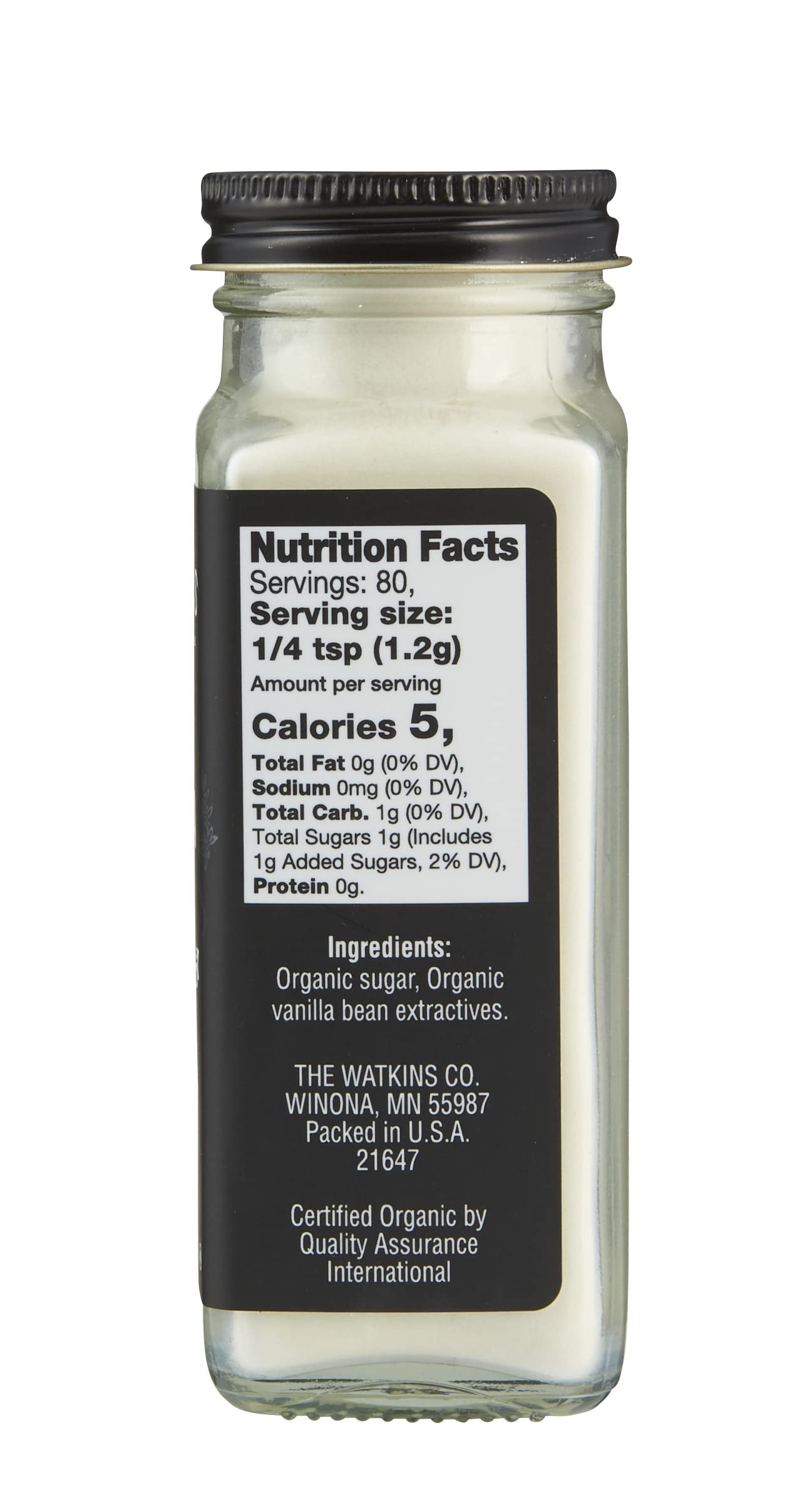 Organic Vanilla Powder by Watkins, 3.4 oz (96g) - Pure Ground Vanilla Bean for Baking, Coffee & Desserts - Gluten-Free & Non-GMO