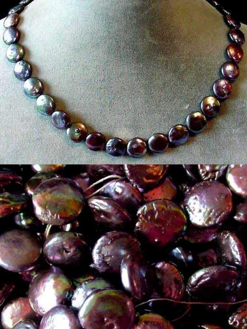 Rainbow Peacock Coin Freshwater Pearl Strand - 104481 for DIY Jewelry Making, Beading, Necklaces & Bracelets - Perfect for Crafting, Gifts & Fashion Accessories