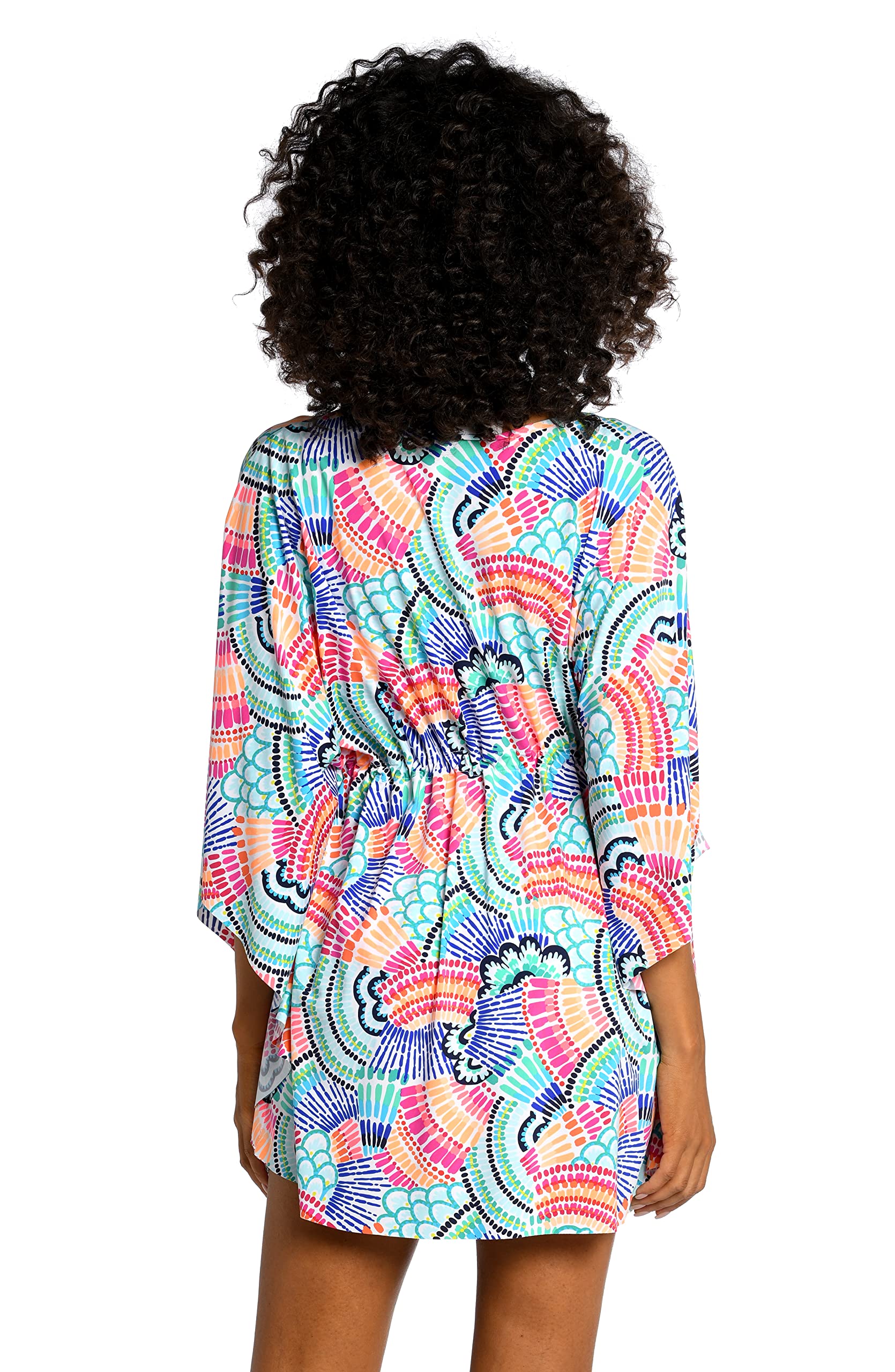La Blanca Women's V-Neck Caftan Swimsuit Cover Up - Lightweight Beach Dress, Poolside Coverup, Summer Resort Wear for Vacation & Tropical Getaways