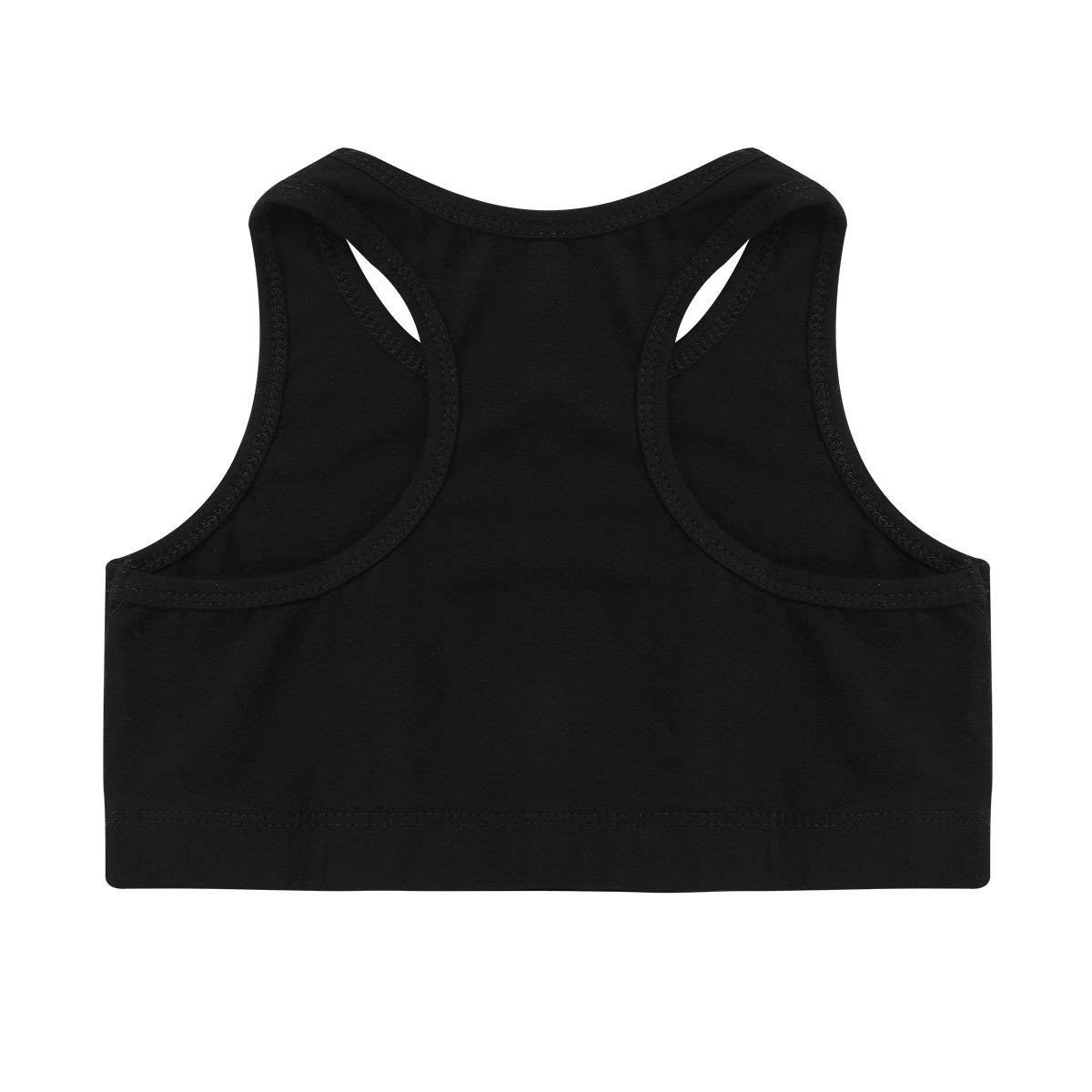 Moily Girls Shiny Dance Sports Bra Top - Racerback Crop Tank Tee for Gymnastics, Dance, Gym & Workout - Perfect for Ballet, Cheerleading, Yoga & Active Play