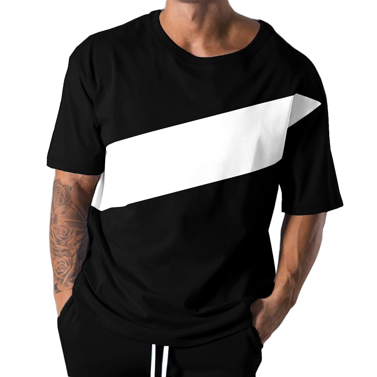 Magiftbox Men's Workout Shirts - Short Sleeve Oversized Gym Tees, Hipster & Hip-Hop Street Style T-Shirts for Men (T43) - Perfect for Gym, Casual Wear & Street Fashion