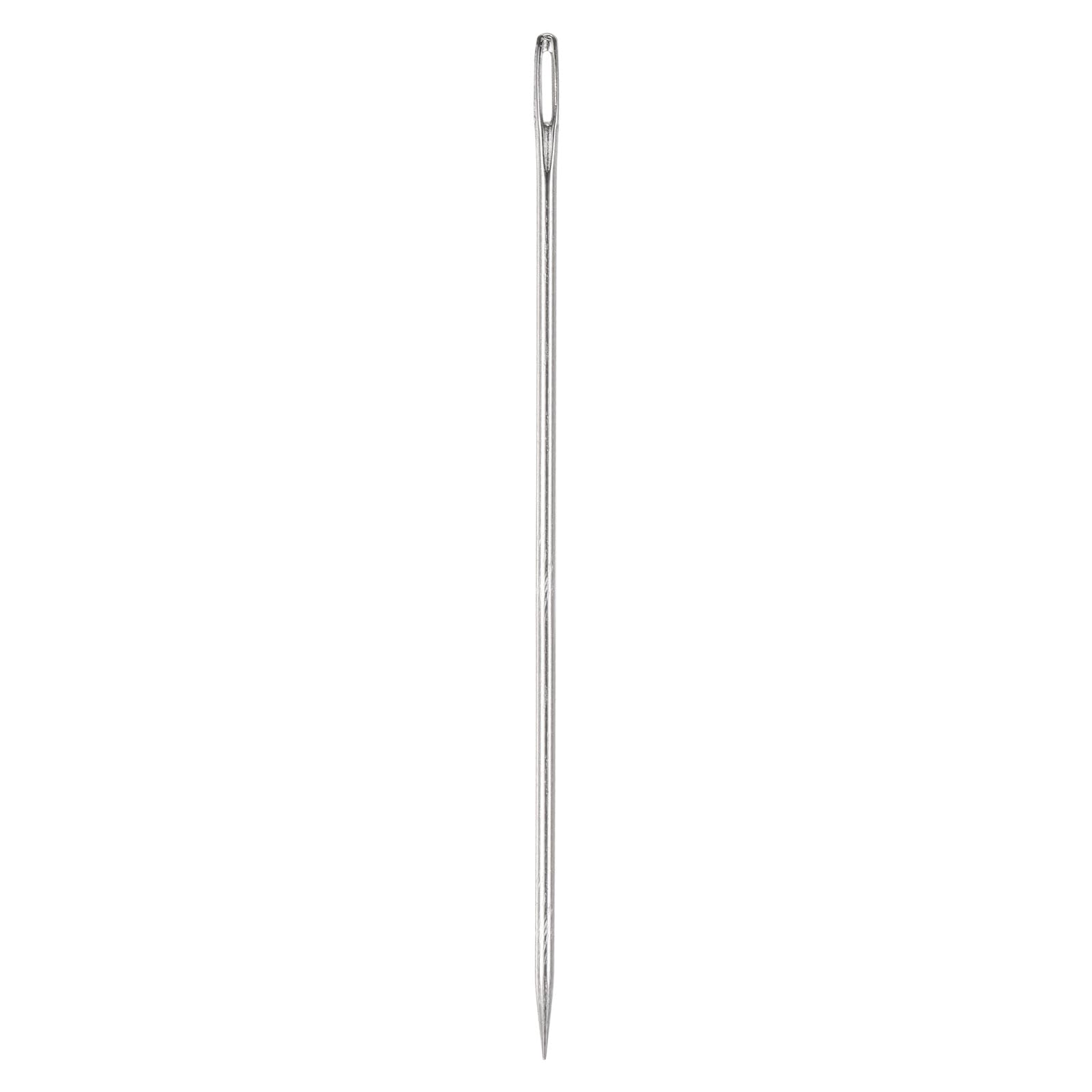 HARFINGTON 6 Inch Upholstery Needles with Large Eye - Stainless Steel Straight Hand Sewing Needles for Leather, Tapestry, Embroidery, Tufting, Webbing & Carpet - Perfect for Home Sewing, DIY Crafts & Upholstery Projects