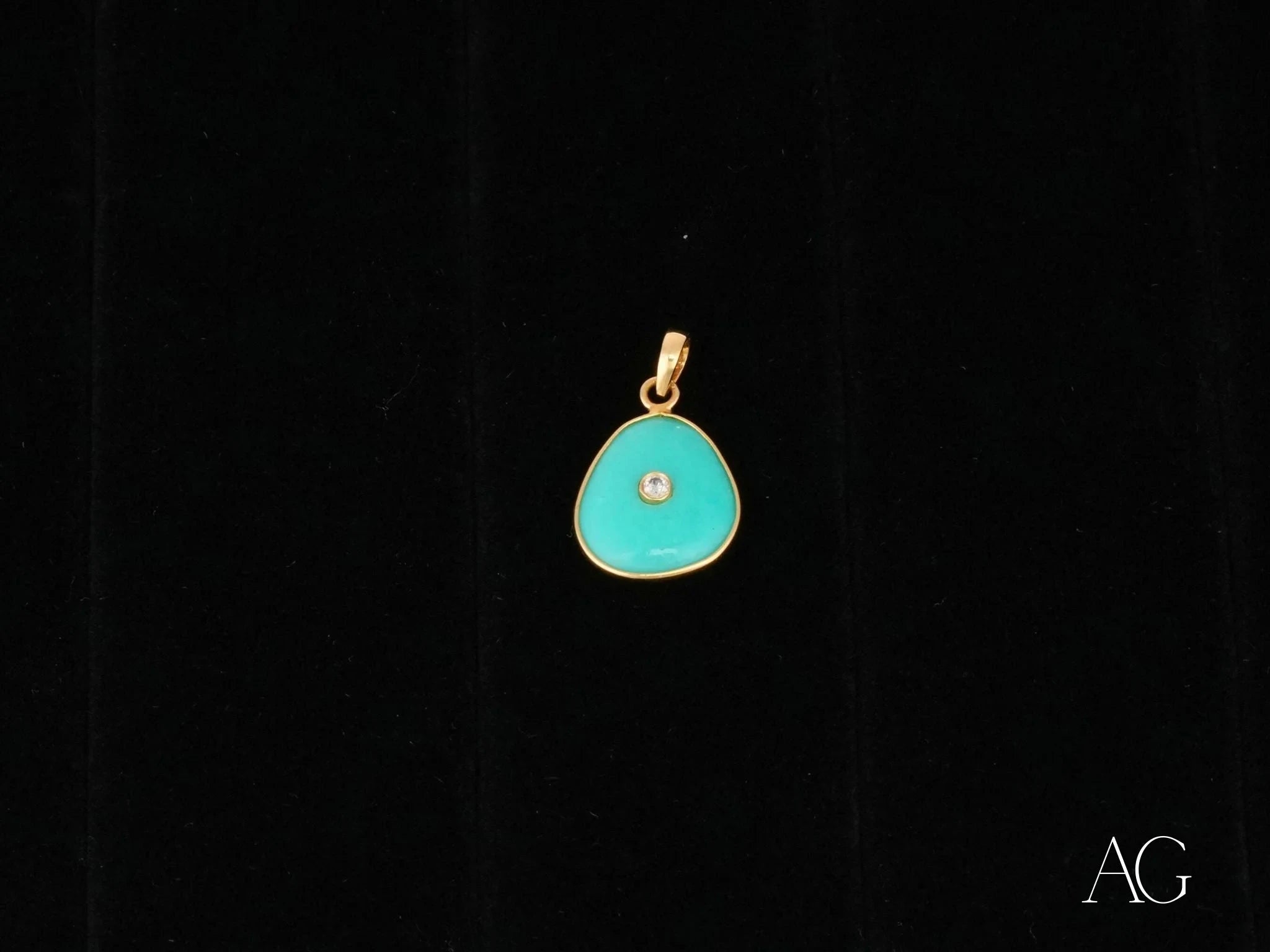 Turquoise Spark: Elegant Turquoise & Diamond Pendant Necklace for Women | Perfect for Weddings, Anniversaries & Special Occasions