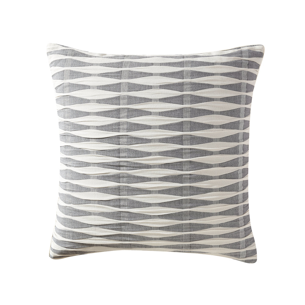 Premium Kirby Charcoal European Pillowcase Set - Luxury 100% Cotton Shams by Logan & Mason Platinum - Perfect for Bedroom Decor, Guest Rooms & Cozy Home Styling