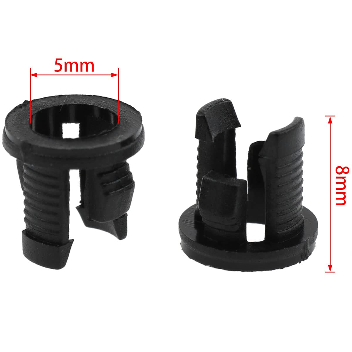 AYLIFU 100Pcs Black Plastic 5mm LED Lamp Holder Clips - Light Emitting Diode Bracket for Panel Installation - Durable Plastic LED Mounting Clips (5mm) - Perfect for DIY Lighting Projects, Home Decor & Electronic Repairs