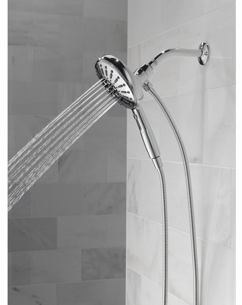 7-Setting SureDock Magnetic Hand Shower with Lumicoat Chrome Finish - Delta 54910 PR PK - Perfect for Bathroom, Spa, and Pet Washing