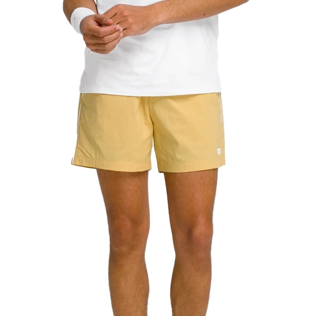 Men's 6-Inch Unlined Volley Tennis Shorts in Golden - Perfect for Tennis, Beach Volleyball & Summer Casual Wear