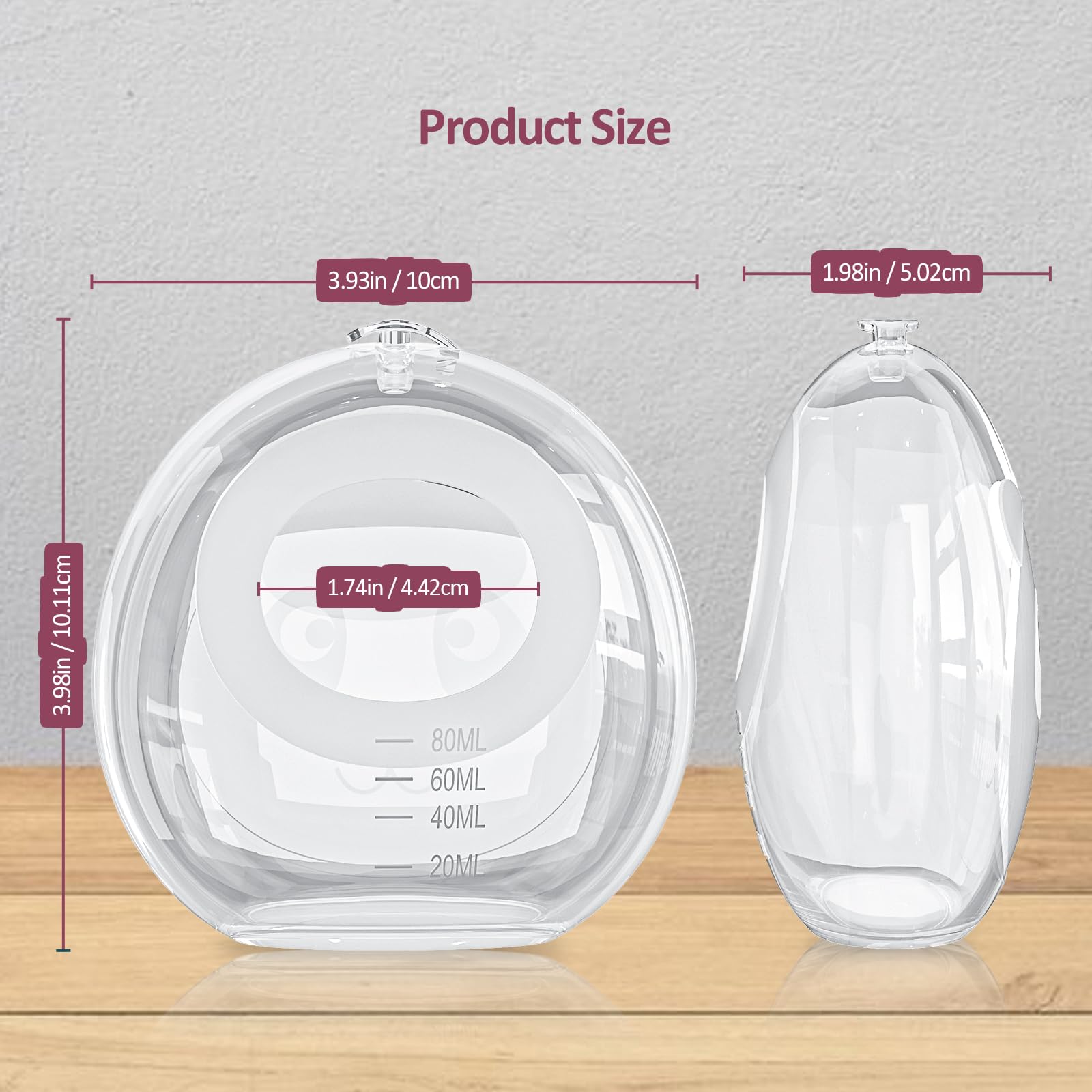 **Reusable Silicone Breast Milk Collector - 2.8oz/80ml Big Capacity Milk Catcher for Breastfeeding, Soft & Comfortable - 2 Pack | Perfect for Nursing Moms, Leak-Free & Hands-Free Pumping**
