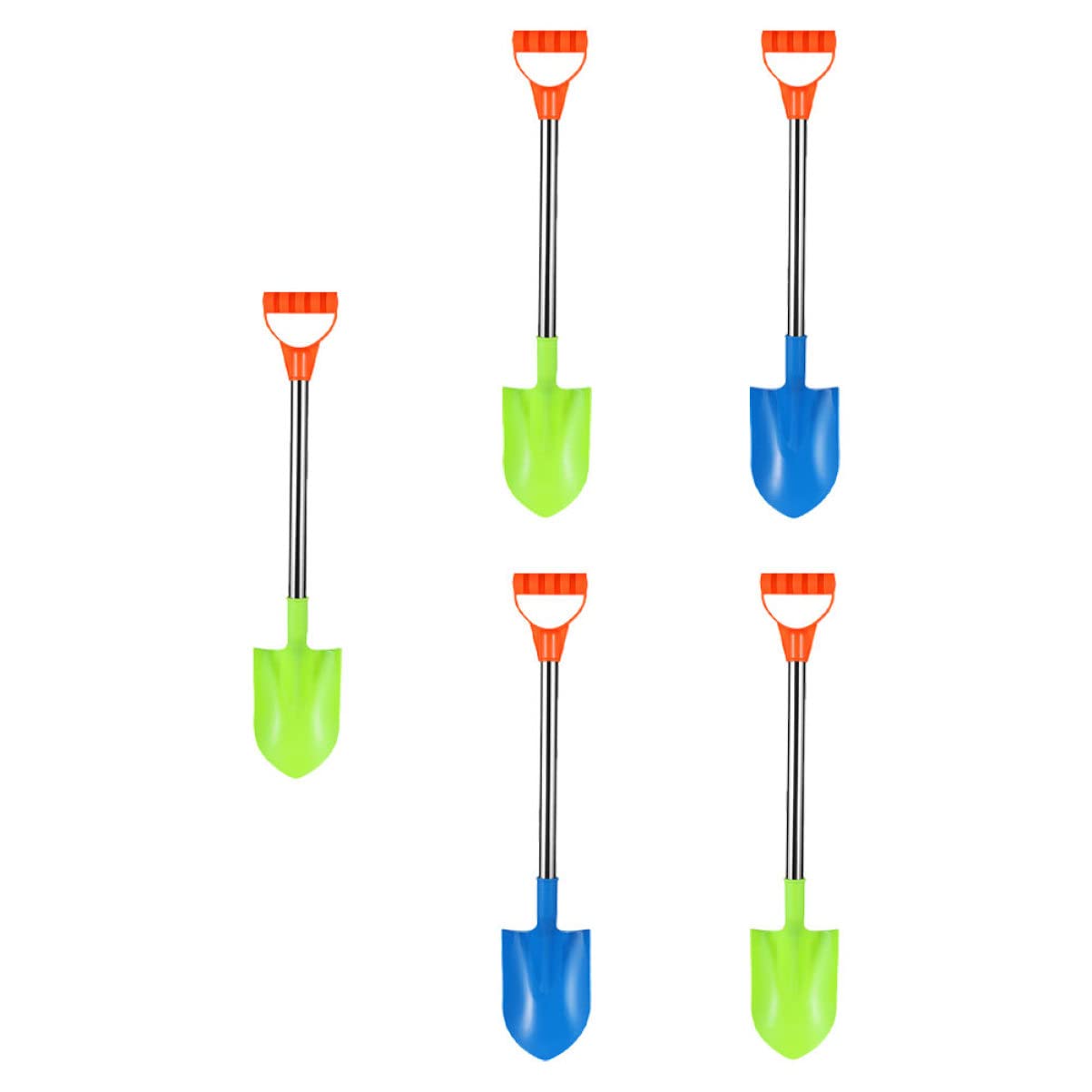 Toyvian 5-Piece Kids Beach Toy Set - Sand Pail, Shovel, Spade & Mini Diggers - Stainless Steel Sand Tools for Toddlers & Children - Perfect for Beach, Sandbox & Outdoor Play