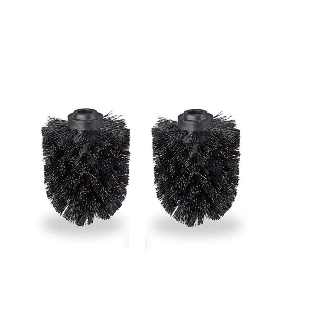 NYKK 2-Piece Toilet Brush and Holder Set - Durable Bristles, Easy to Clean & Tighten Design - Bathroom Cleaning Accessories for Home, Hotel, and Office Use (Black)