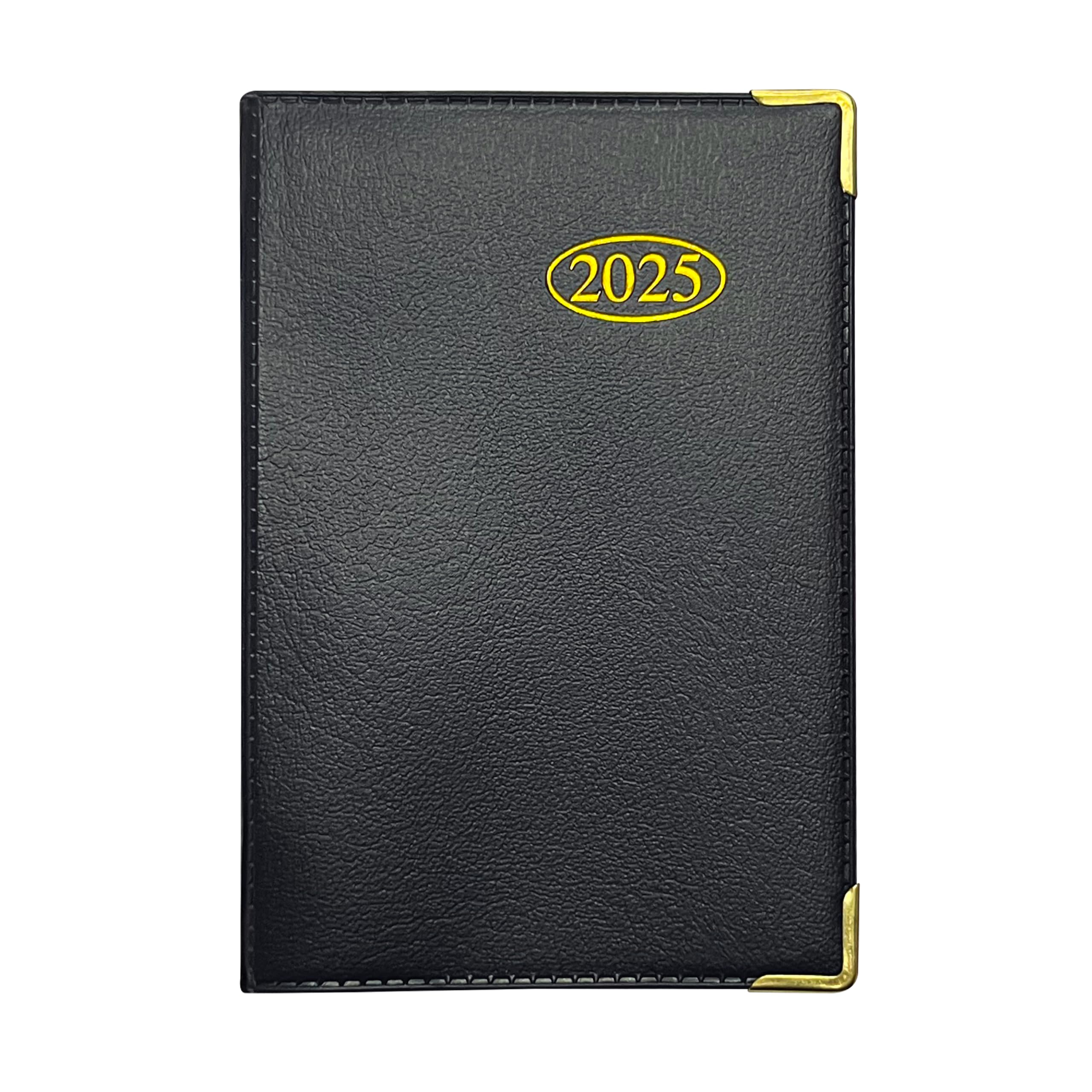 MantraRaj 2025 Weekly Planner - PVC Leather Effect Pocket Diary with Metal Corners, Hard Cover Case, Conversion Tables & Organizer Tools (12cm x 7cm) - Perfect for Business, School & Personal Scheduling