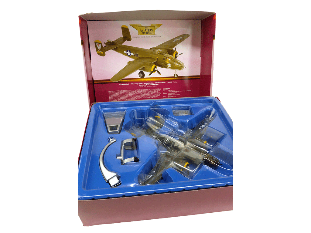 1:72 Scale Corgi B-25J Mitchell Bomber Die Cast Model AA35301 - WWII Pacific War Aircraft Collectible for Display & Aviation Enthusiasts