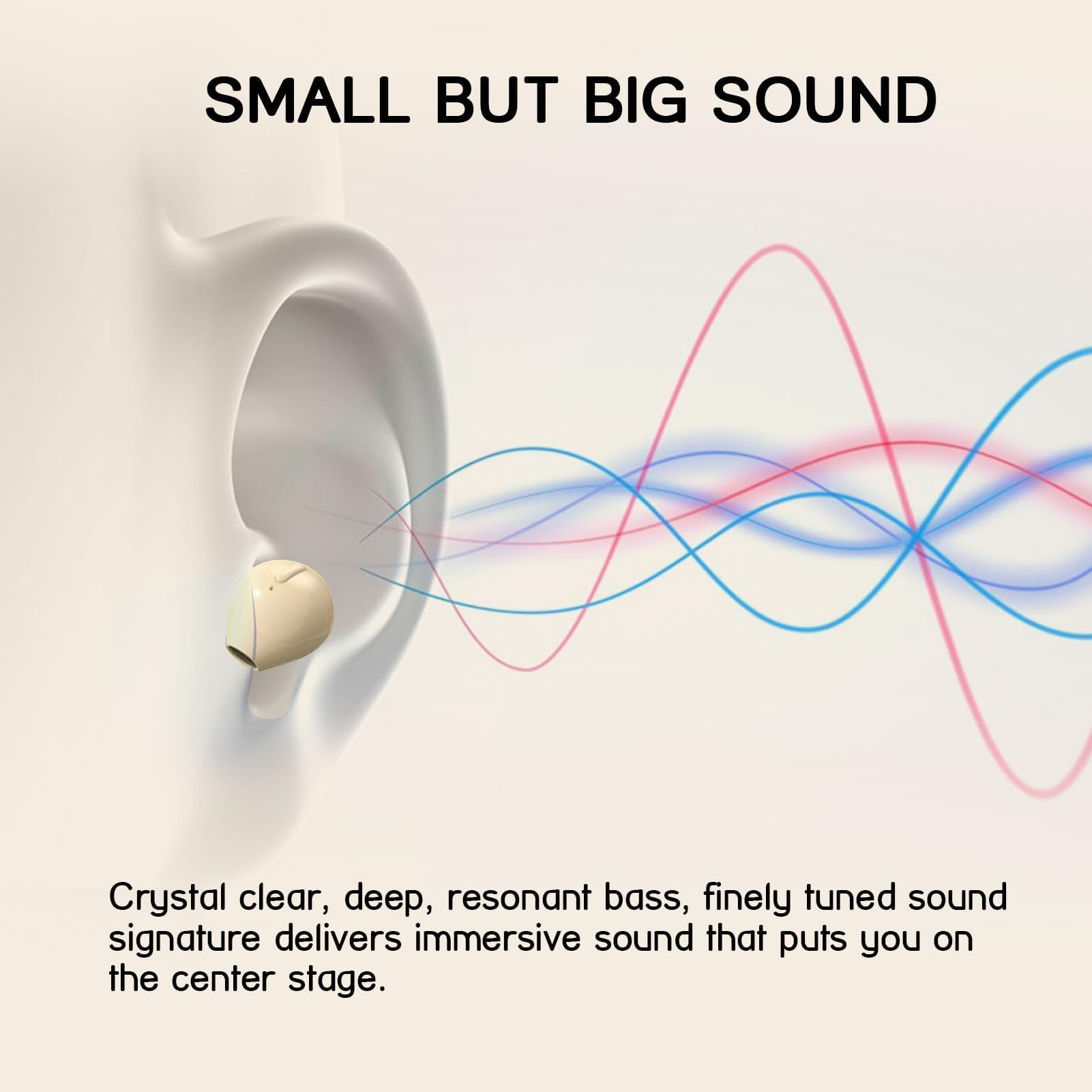 Smallest Invisible Bluetooth Earbuds - Mini Wireless Earbuds for Work & Sleep, Discreet True Wireless Earpiece with Charging Case - Perfect for Small Ears, Office Calls, and Comfortable Sleeping