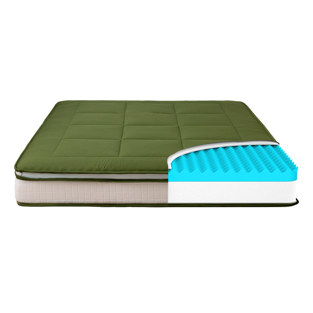 MAXYOYO Padded Japanese Floor Mattress - Green Foldable Roll Up Futon Mattress for Bedroom, Guest Room & Travel | Comfortable Floor Sleeping & Lounging