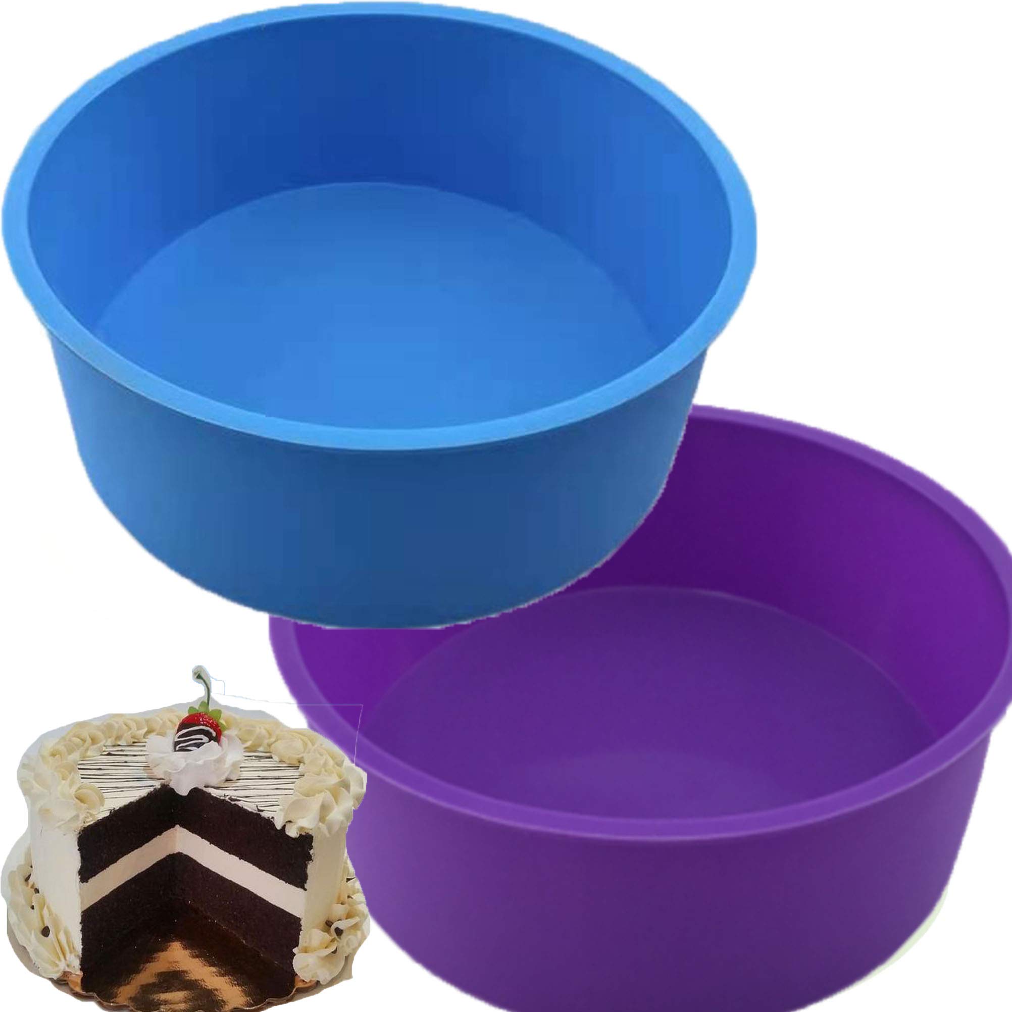 Premium Silicone Cake Mold Set - 6, 8, 9 & 10 Inch Round Baking Pans for Cakes, Pies & Desserts | Non-Stick, Oven Safe Bakeware for Home Bakers & Professional Chefs | Perfect for Birthday Cakes, Wedding Desserts & Holiday Baking