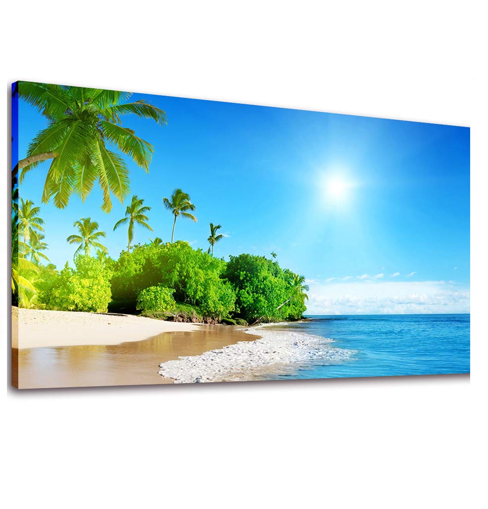 Sunset Ocean Palm Tree Wall Art Canvas Print - 20