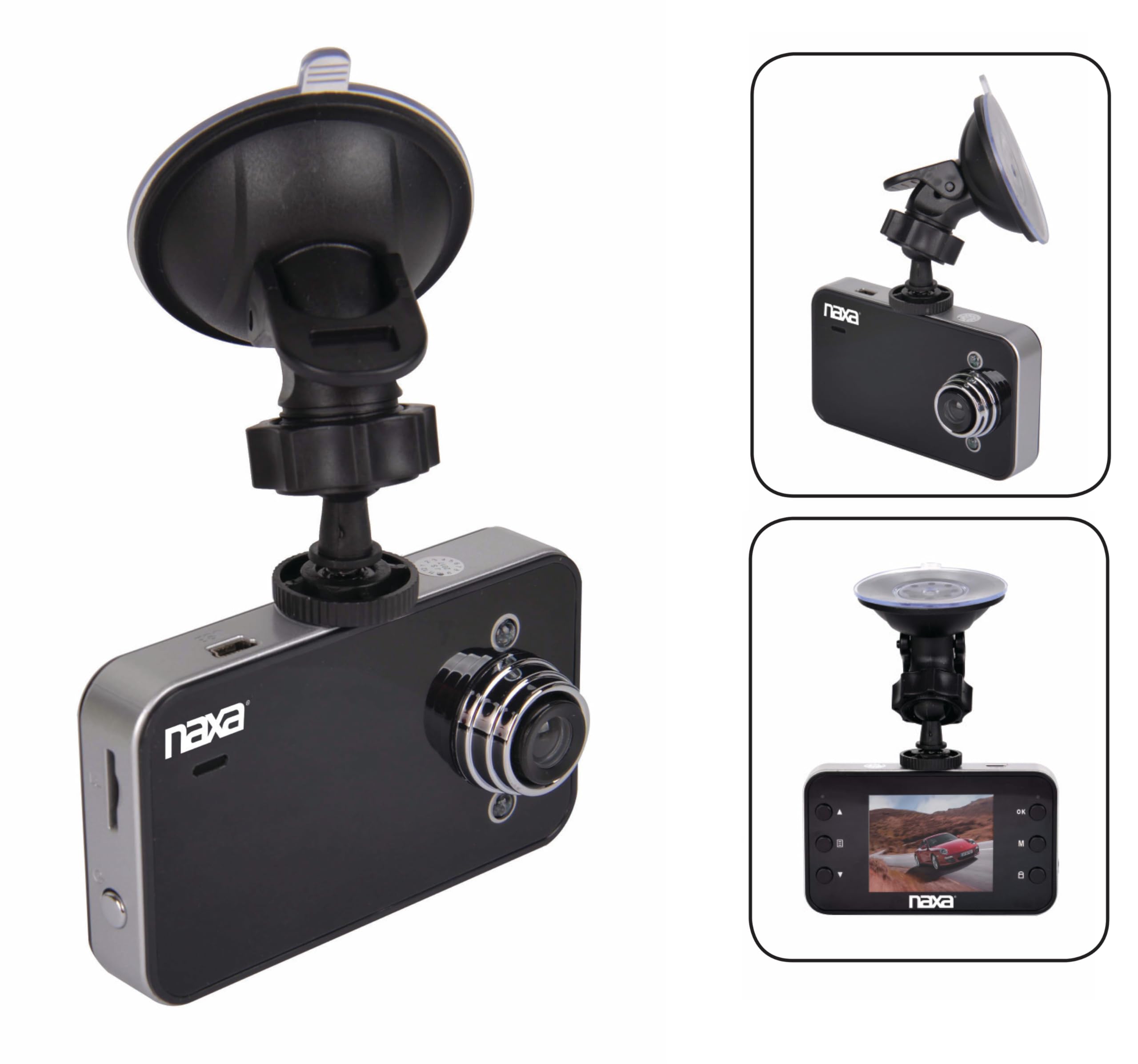 Naxa Electronics NCV-6000 HD Dash Camera - 1080P Portable Car Video Recorder with Night Vision, Loop Recording & G-Sensor for Accident Evidence - Perfect for Uber, Lyft, Taxi & Personal Vehicle Security