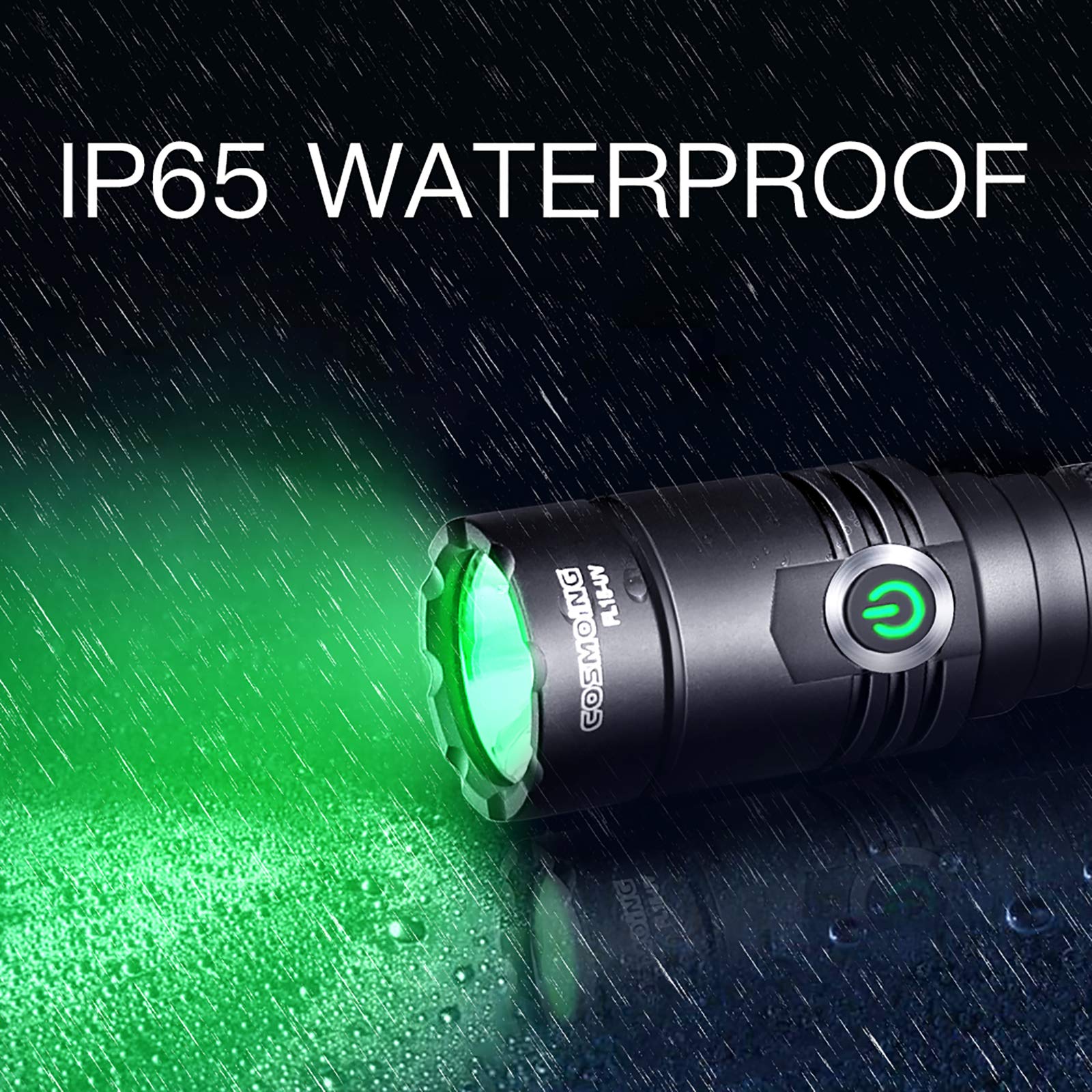 High Power 1000 Lumens USB Rechargeable Green LED Flashlight - 350 Yards Long Range, IP65 Waterproof Tactical Torch for Hunting, Camping, Night Vision, Astronomy, Caving & Emergency Signaling | Perfect for Outdoor Adventures, Security Patrols & Nighttime Activities