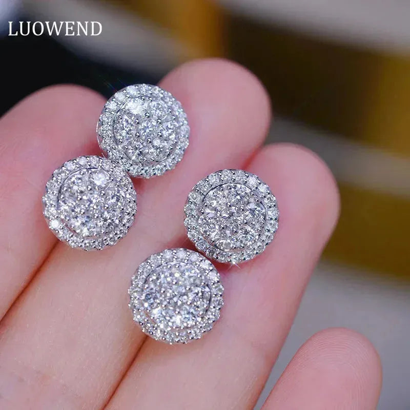 18K White Gold Diamond Stud Earrings for Women - 1.0 Carat Round Cut Natural Diamond Luxury Wedding Jewelry | Perfect for Bridal, Anniversary & Special Occasion Gifts