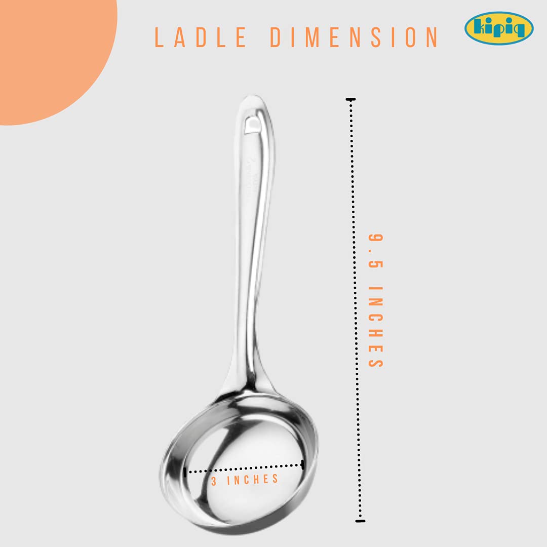 Kipiq Stainless Steel Idli Dosa Batter Container with Ladle - 4.5L Fridge Storage Container for Indian Cooking (Silver) | Perfect for Meal Prep & Kitchen Organization