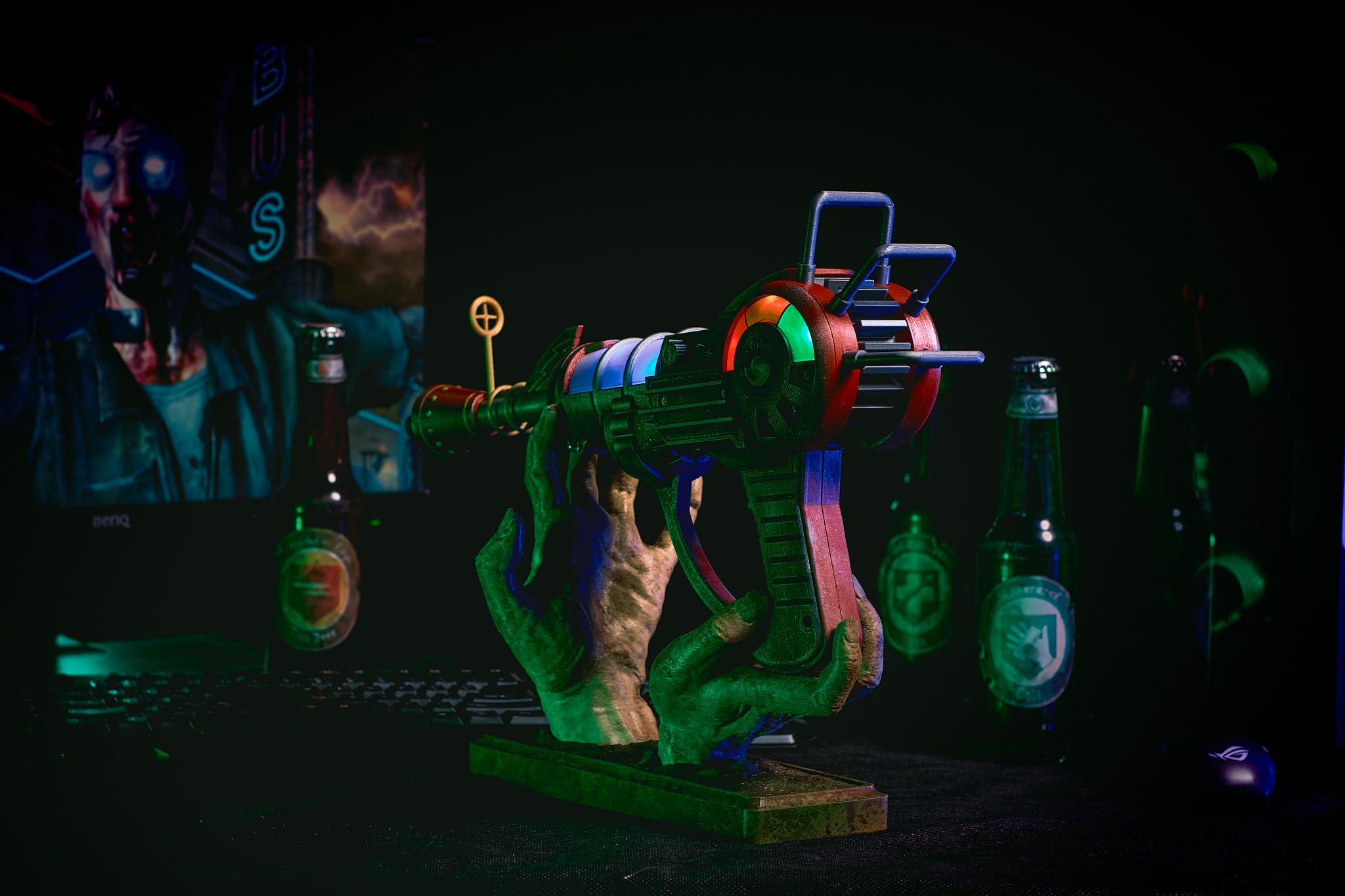 Ray Gun with LED Lights - Zombie Edition Battlescarred | Call of Duty Cod Zombies Prop Replica | Cosplay Collectible for Halloween & Gaming Events (No Stand Included) - Perfect for Costume Parties, Video Game Conventions & Collector Displays