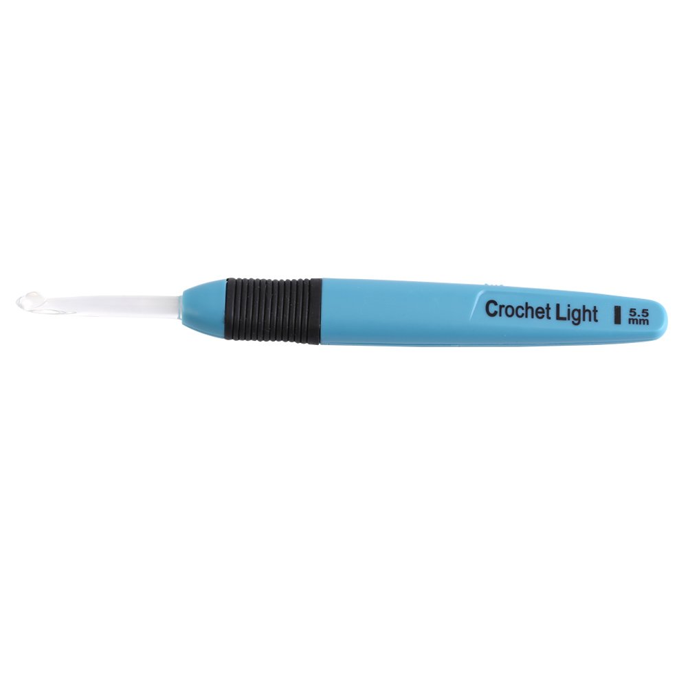 Ergonomic LED Light Up Crochet Hooks Set with Replaceable Tips (2.5-6.5mm) - Perfect for Night Knitting & Low Light Crafting | USB Rechargeable Crochet Needles for Beginners & Professionals