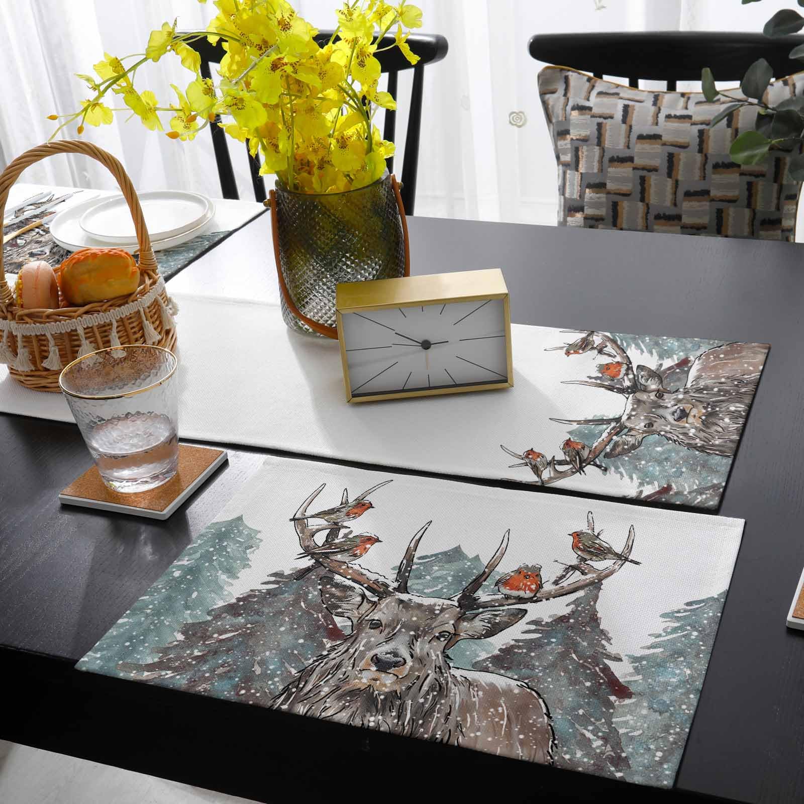 Christmas Table Runner and Placemats Set - 16