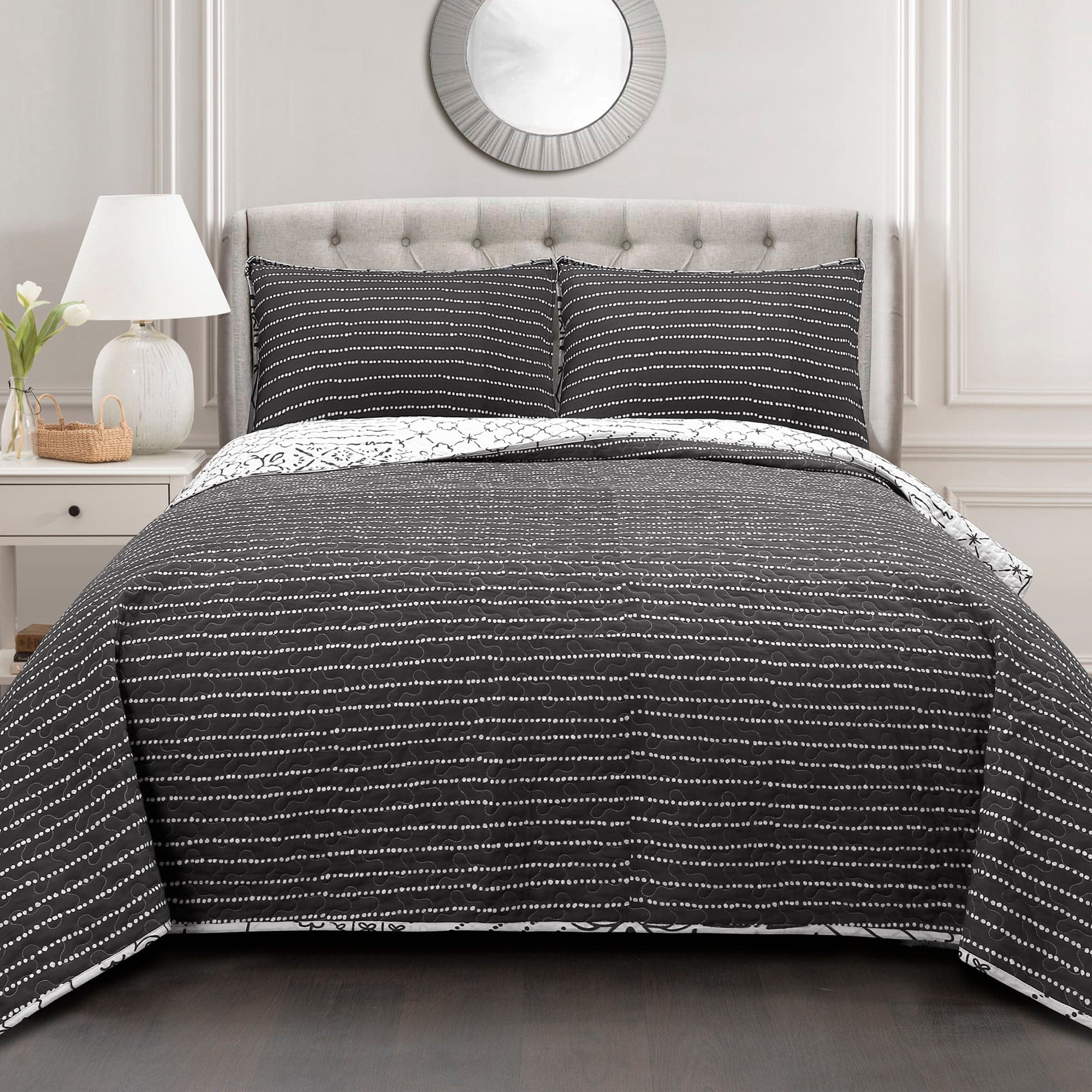 Monique 3-Piece Quilt Set - Queen Size Bedding, Soft Microfiber Comforter with Matching Pillow Shams - Perfect for Cozy Bedrooms & Guest Rooms
