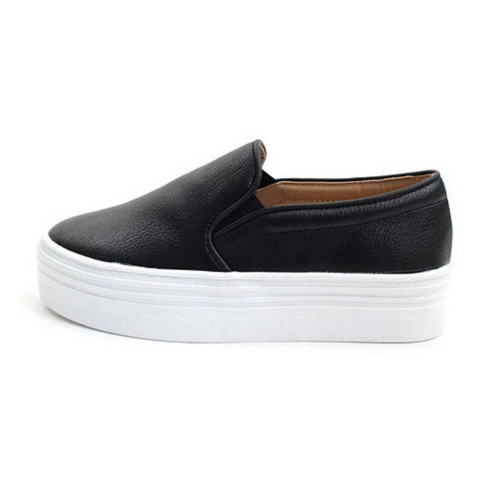 EpicStep Women's Slip-On Platform Sneakers - Casual Mid Heel Shoes with Thick Sole for Comfort & Style | Perfect for Work, Walking & Everyday Fashion