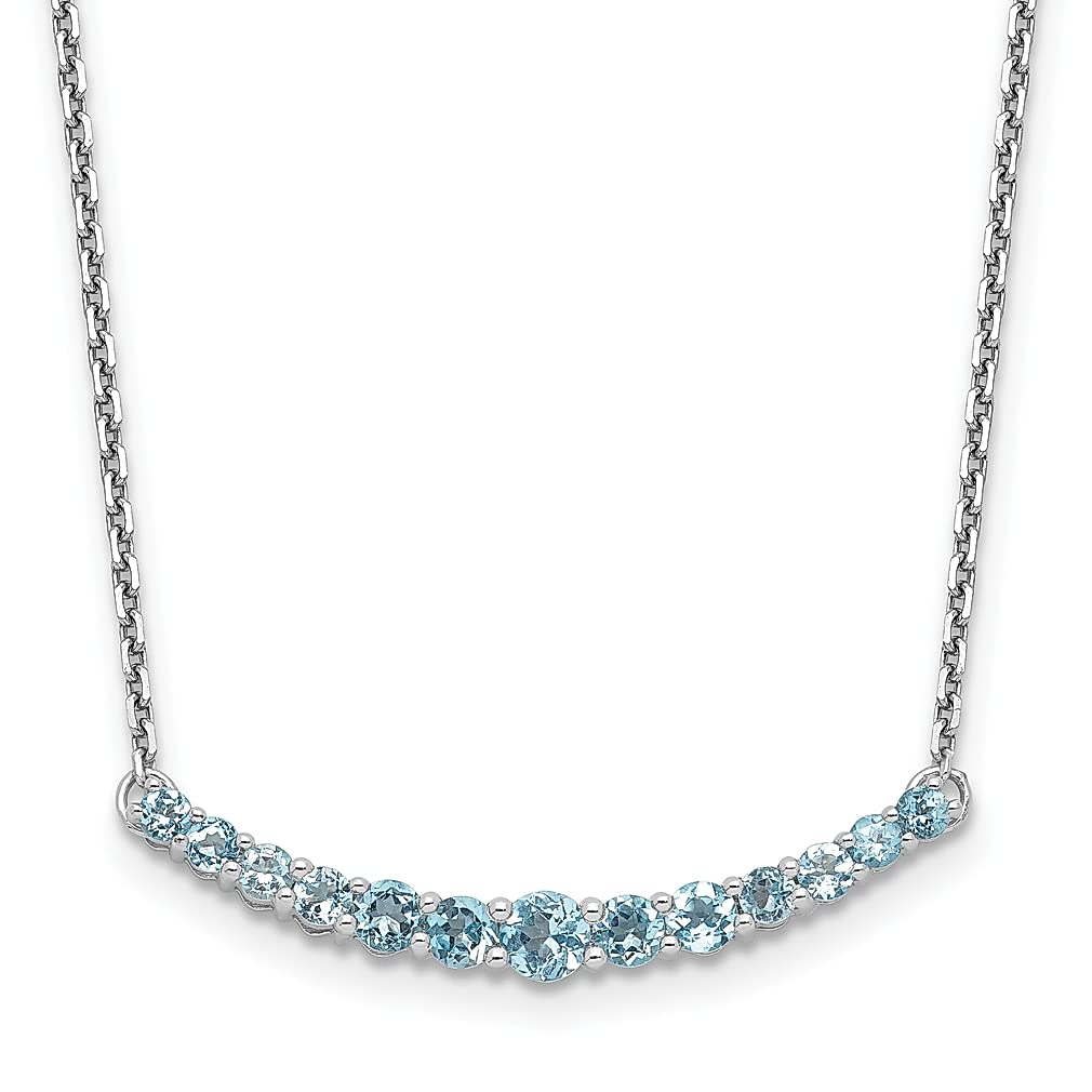 925 Silver Blue Topaz Necklace for Women - Elegant Gemstone Jewelry Gift for Her | Birthday, Anniversary