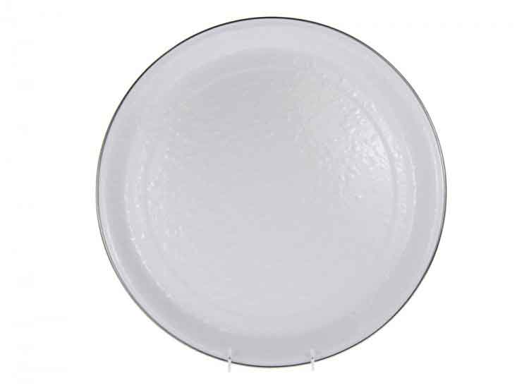 Premium Solid White 20 Enamelware Serving Tray - Durable & Stylish for Coffee, Breakfast, or Party Snacks | Perfect for Restaurants, Cafes & Home Entertaining