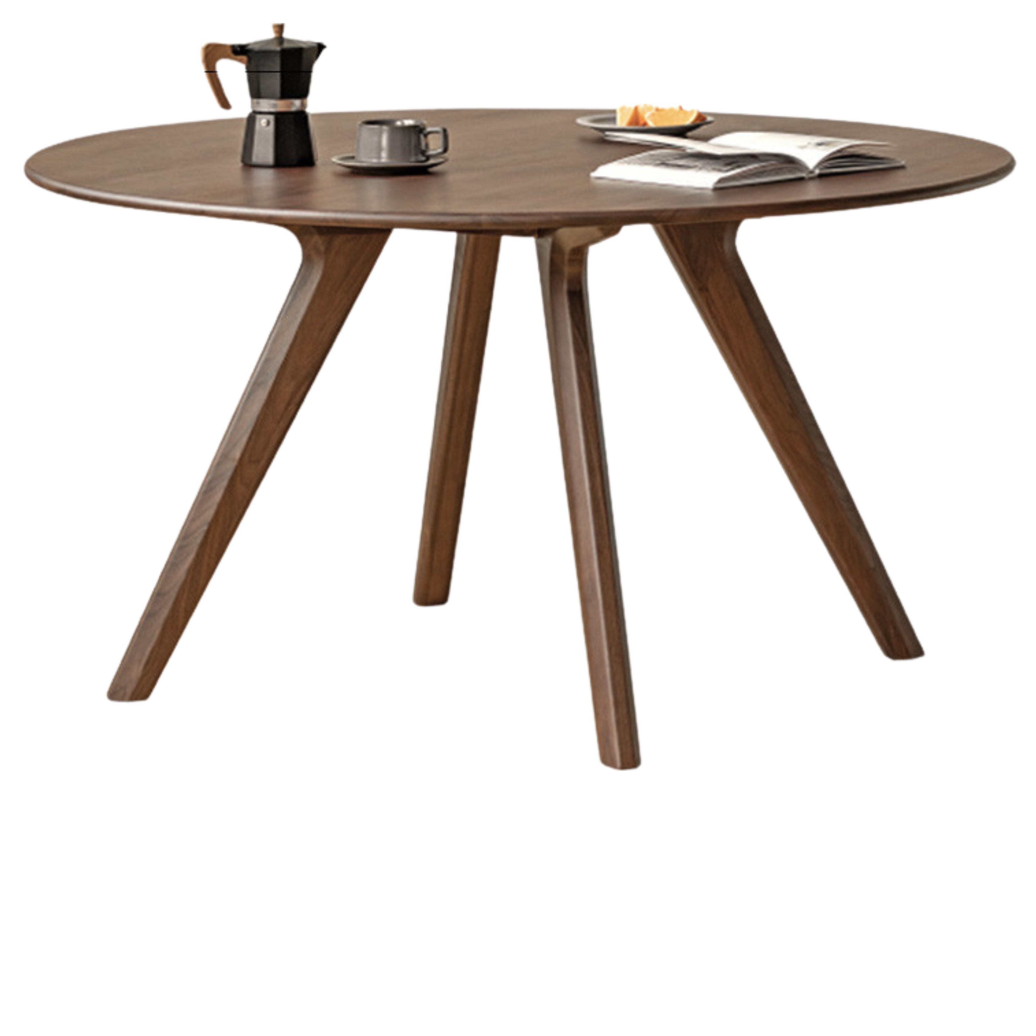 55.1x55.1x29.5 inch / 140x140x75 cm / Rich Dark Walnut Color / round table