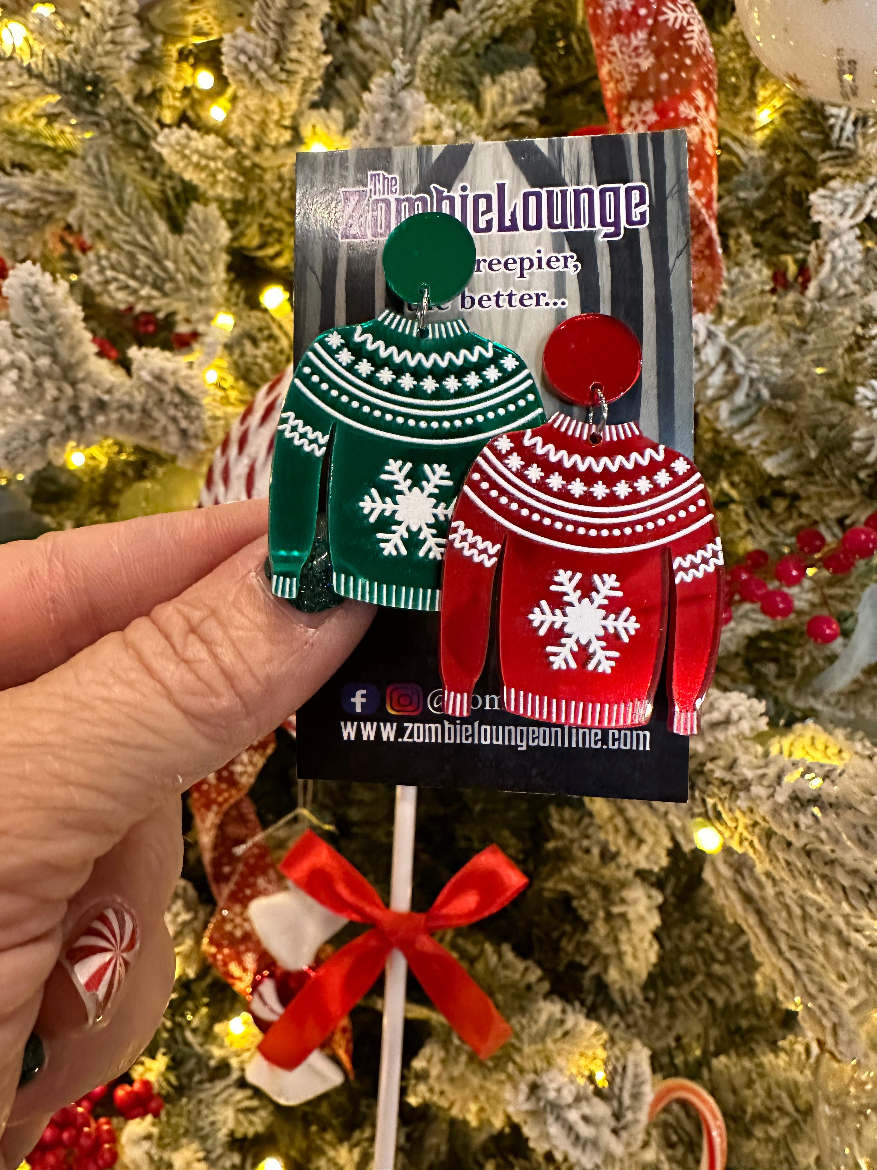 Festive Christmas Sweater Earrings for Women - Holiday Jewelry Gifts - Perfect for Parties, Office & Family Gatherings
