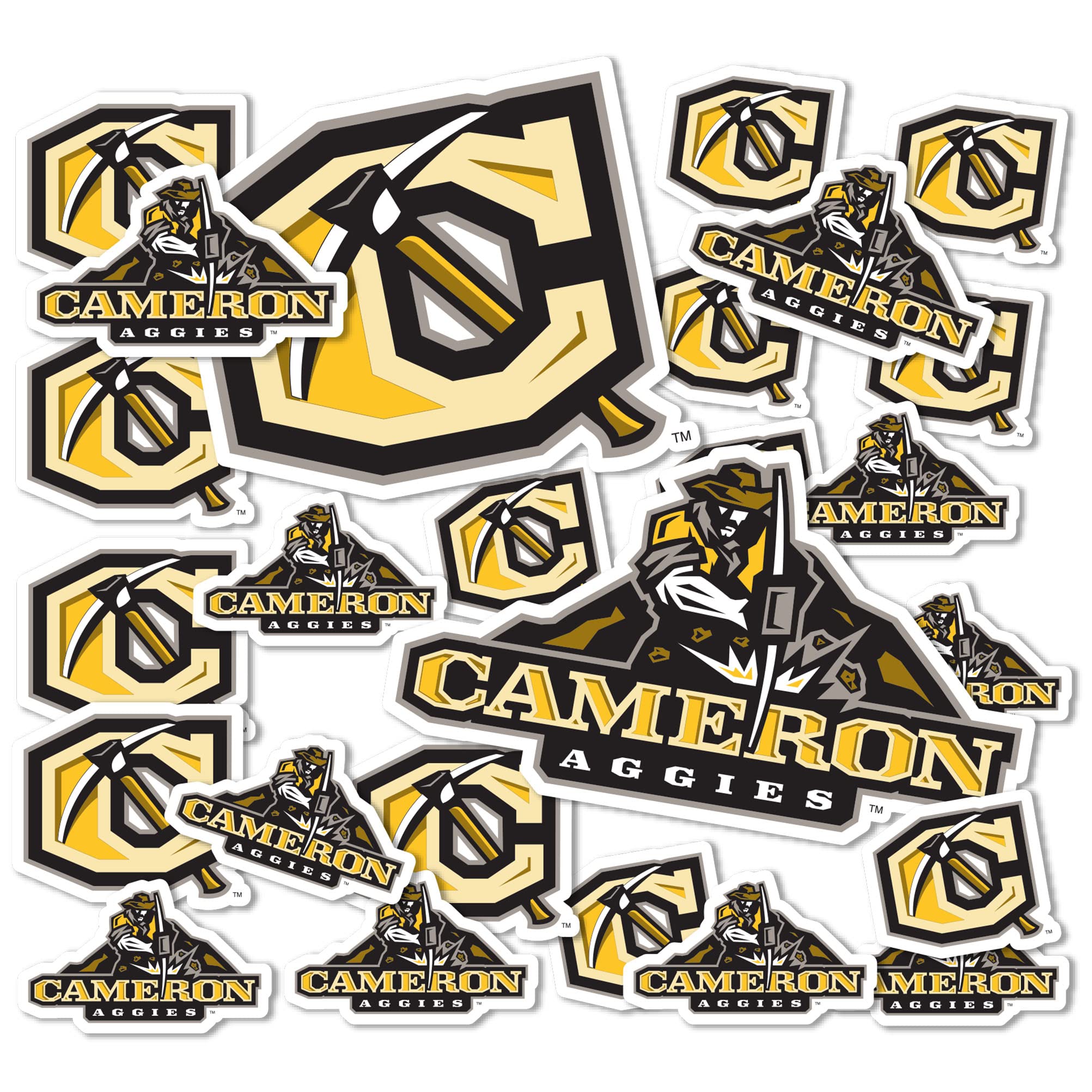 Desert Cactus Cameron University Aggies Vinyl Decals - Waterproof Stickers for Laptop, Water Bottle, Car, Scrapbook - Perfect for School Spirit, College Decor & Fan Gifts (Type 1-1)