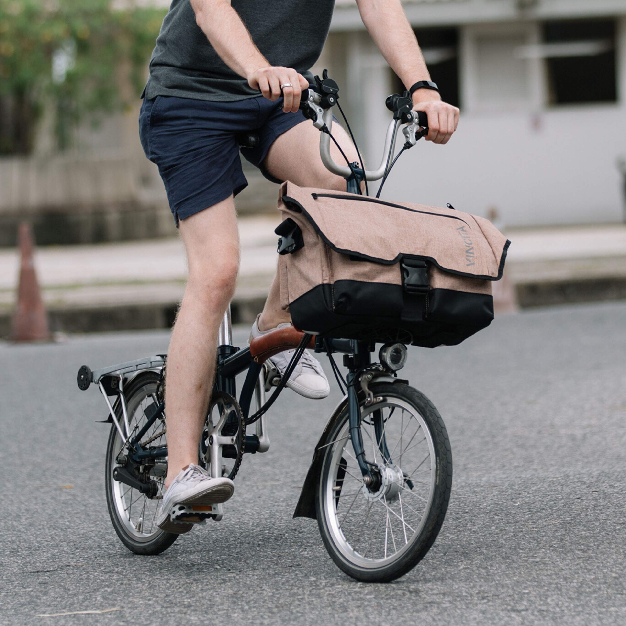 Vincita Birch Bag 2.0 for Brompton Folding Bike - Waterproof Front Pannier with Removable Frame, Rain Cover & Adjustable Shoulder Straps - Premium Cycling Accessories for Commuting & Urban Rides