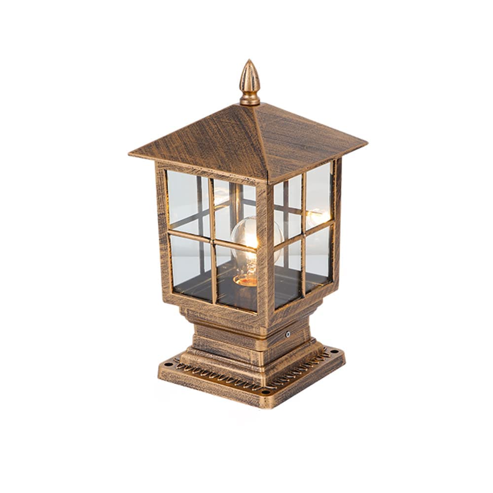 SLAWA Modern Outdoor Column Lights - Waterproof Aluminum Exterior Pillar Lights with Glass Lampshade for Garden, Patio, Pathway & Driveway Lighting | Durable Weatherproof Design for Year-Round Use