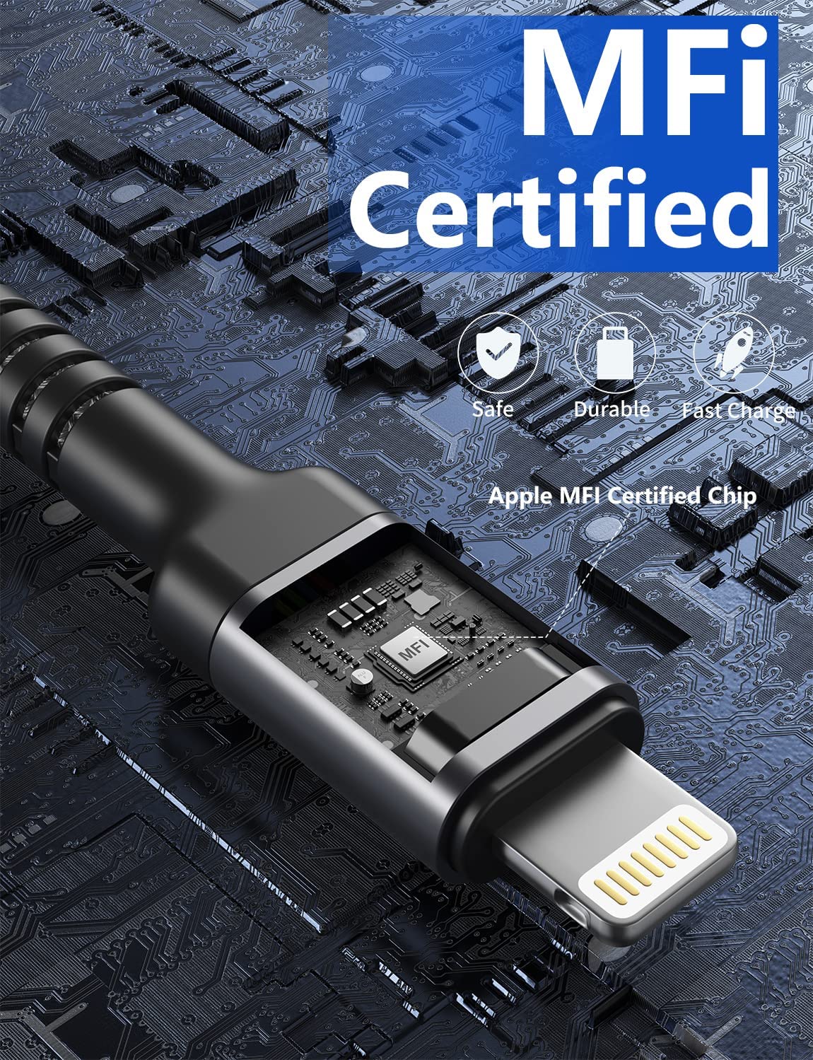 Apple MFi Certified 10FT USB C to Lightning Cable Fast Charger (2-Pack) - Compatible with iPhone 14/13/12/11 Pro Max/XS/8/7 Plus - Long Durable Charging Cord for Home, Office & Travel