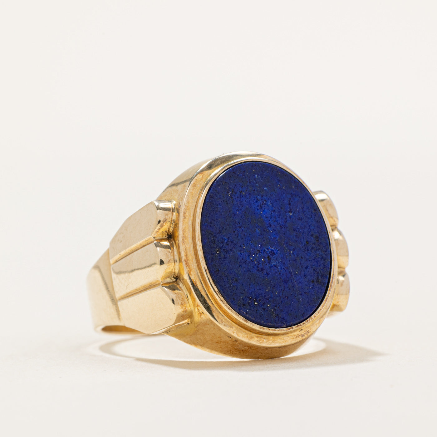Lapis Lazuli Signet Ring for Men - 4.00ct Genuine Stone - Size 11 - Handmade Blue Lapis Lazuli Jewelry - Perfect for Gifts, Weddings & Formal Occasions
