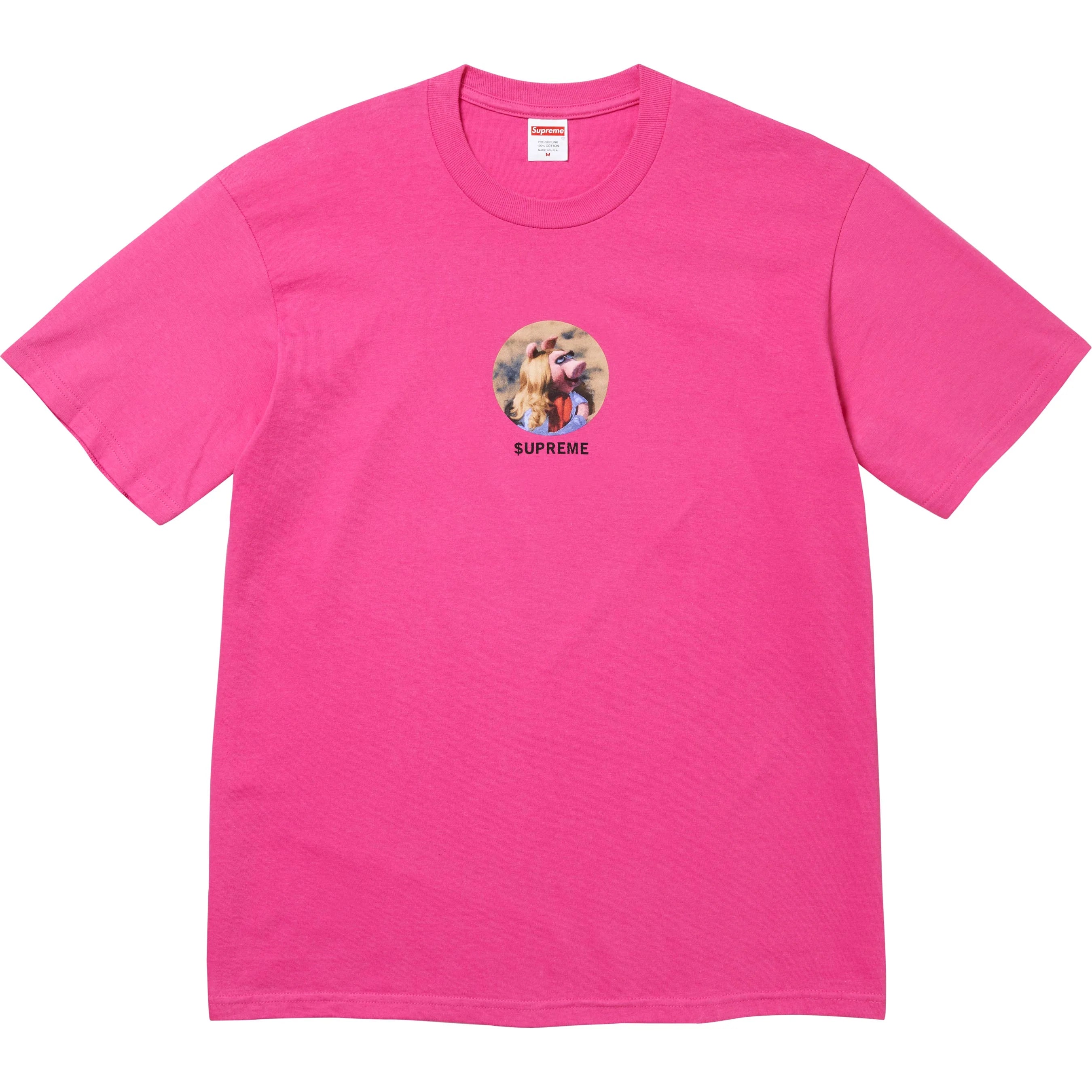 Supreme Miss Piggy T-Shirt in Fuchsia Pink - Stylish and Fun Graphic Tee for Casual Wear, Cosplay, and Pop Culture Fans